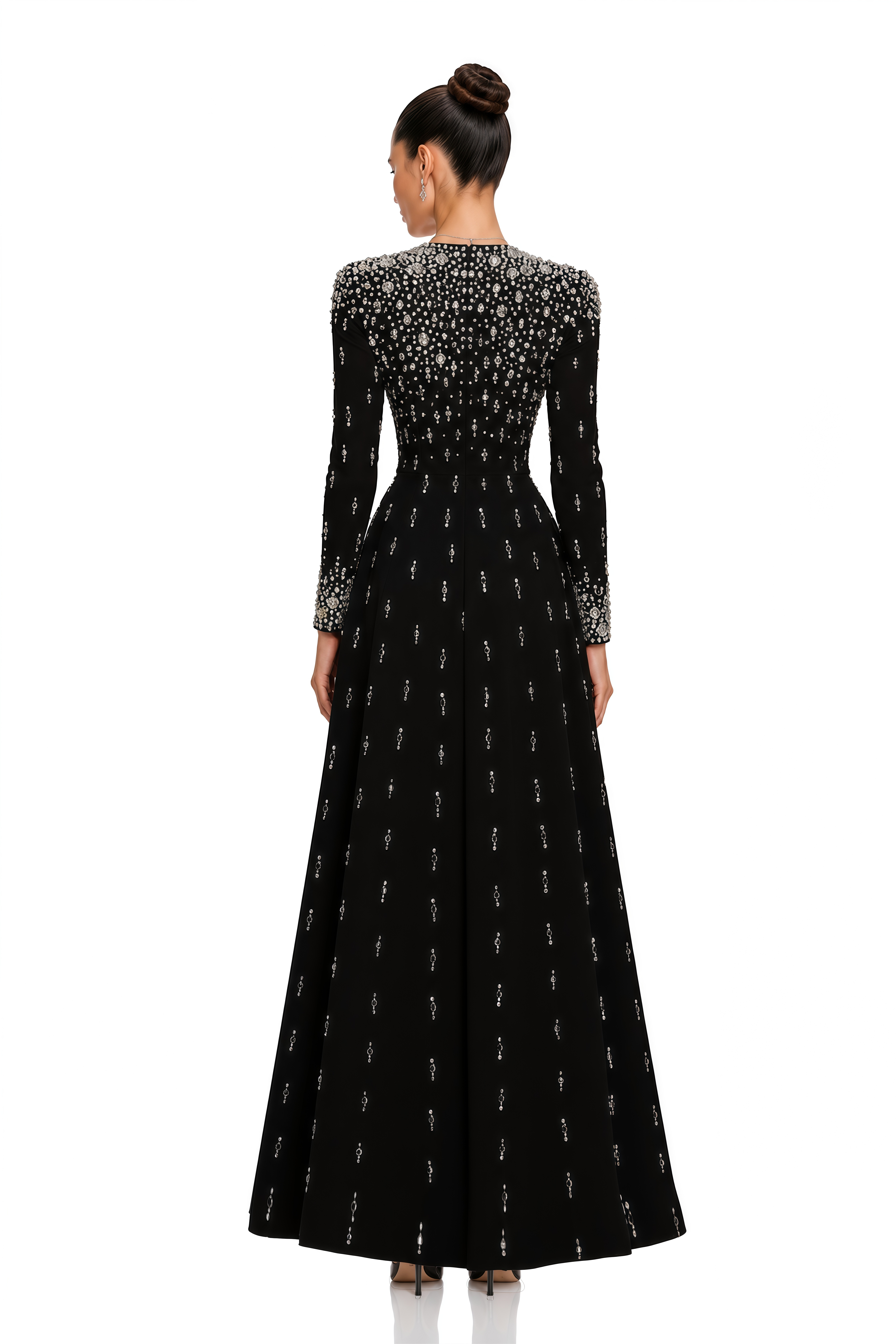 Margarita Black Embellished Maxi Dress
