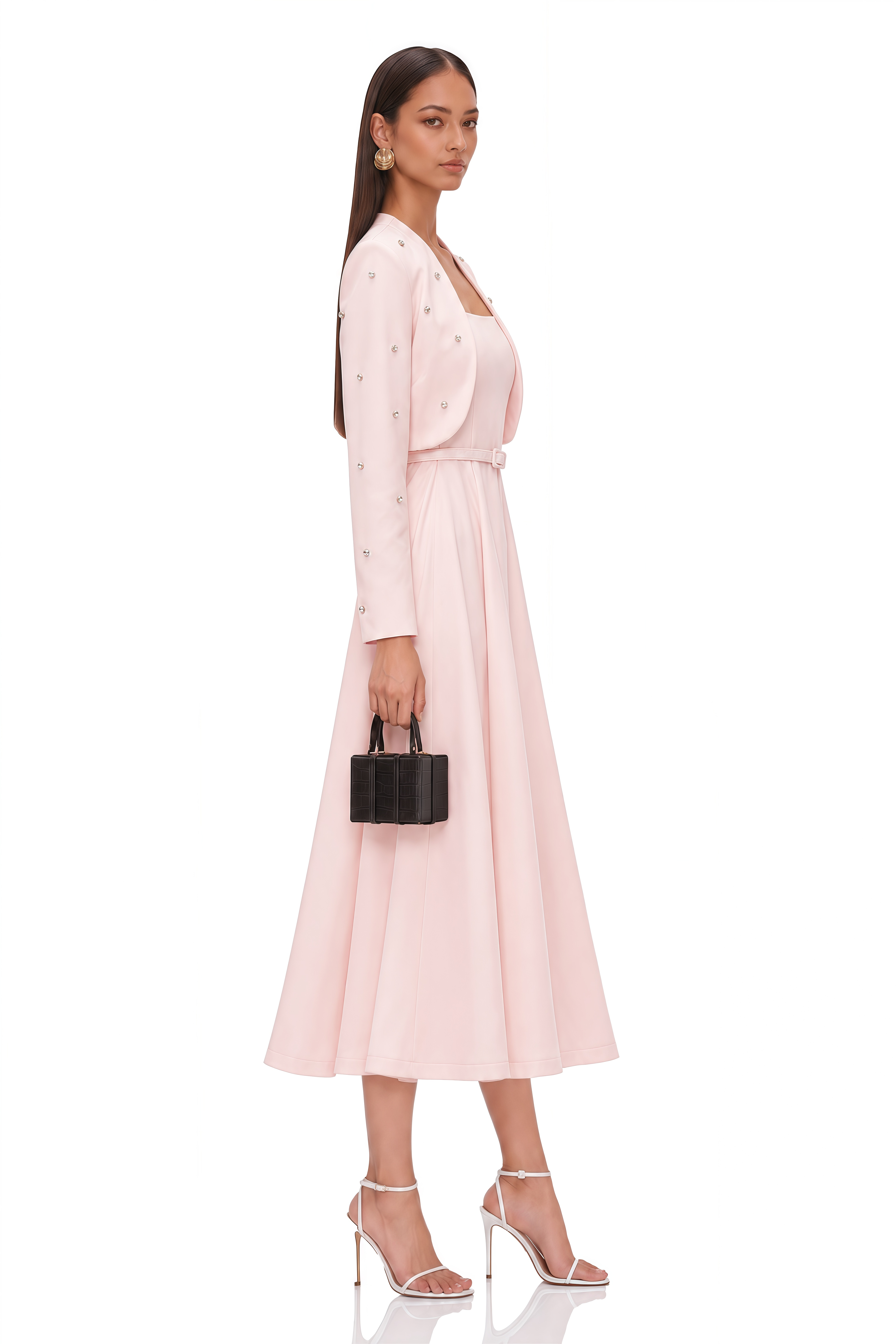Valéria Pink Crystal Embellished Jacket & Dress Set