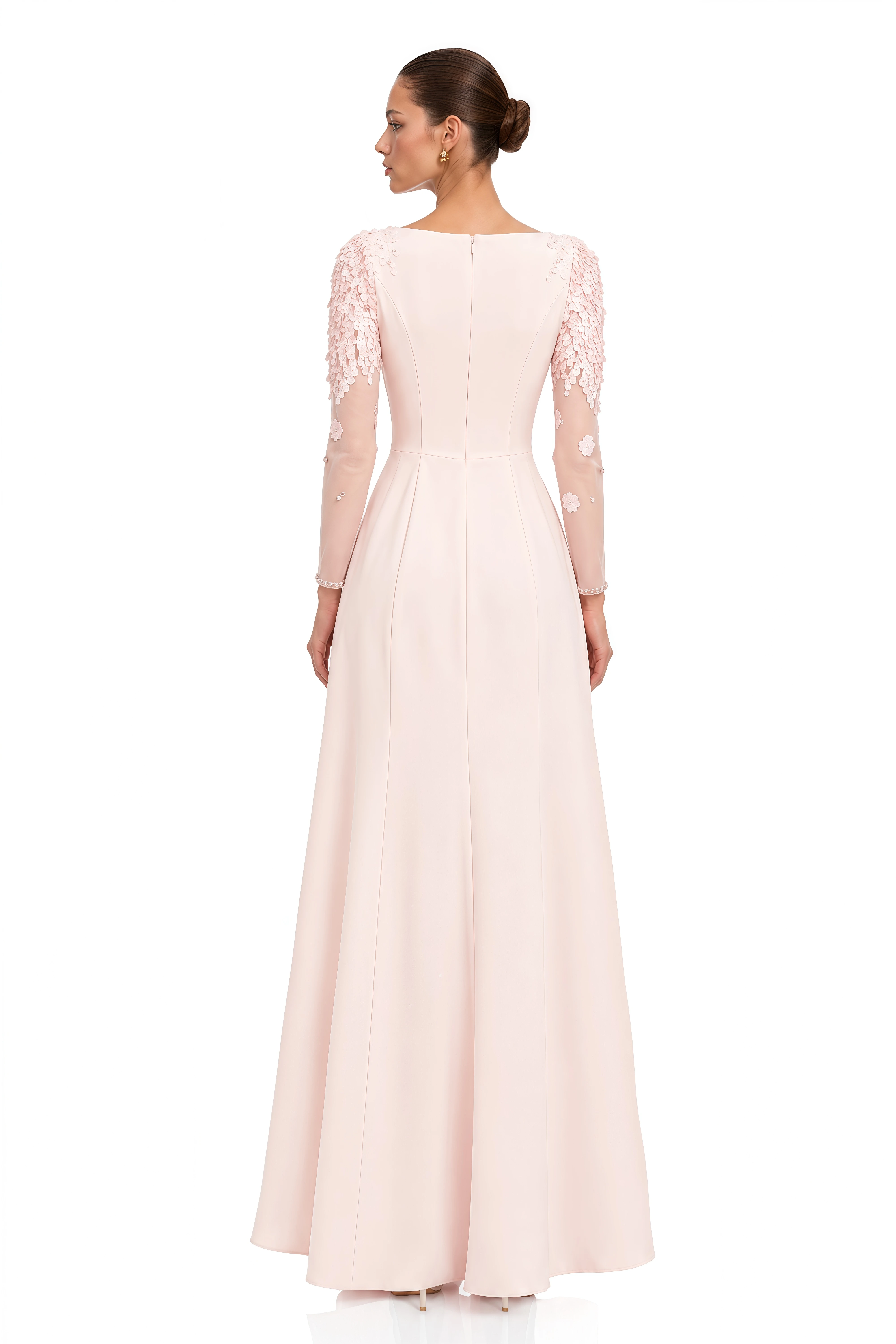 Gunnel Pink Flared Embellished Maxi Gown