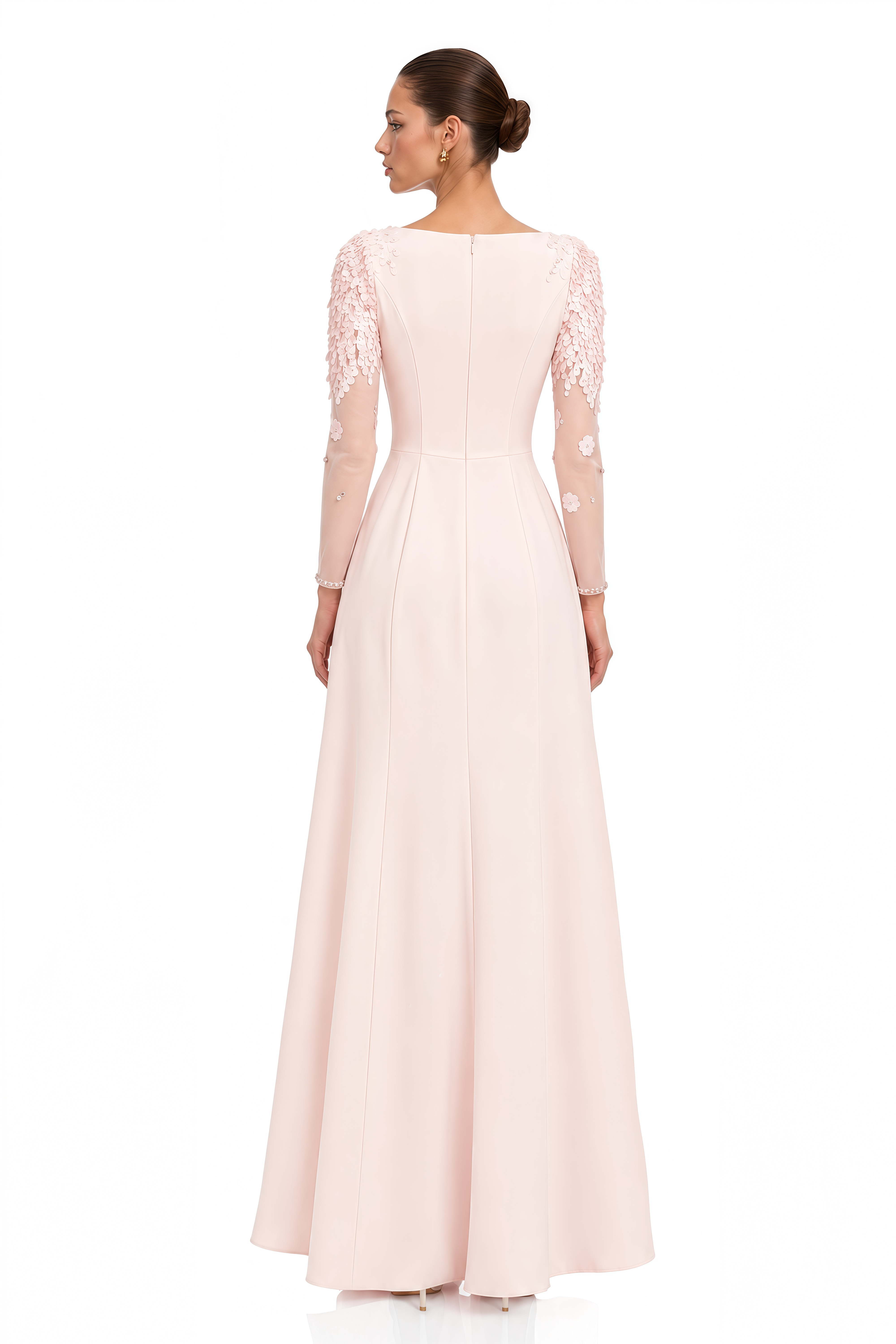 Gunnel Pink Flared Embellished Maxi Gown