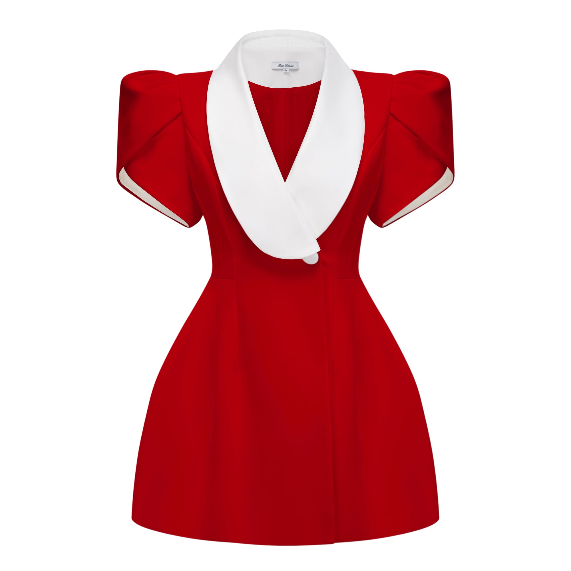 Acharya Red Shawl Lapel Mini Dress