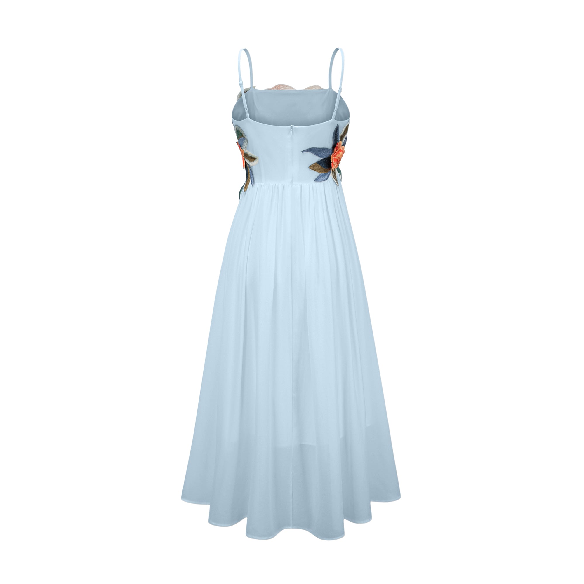 Josette floral-embroidered shirred maxi dress in Blue (Final Sale-US Only)