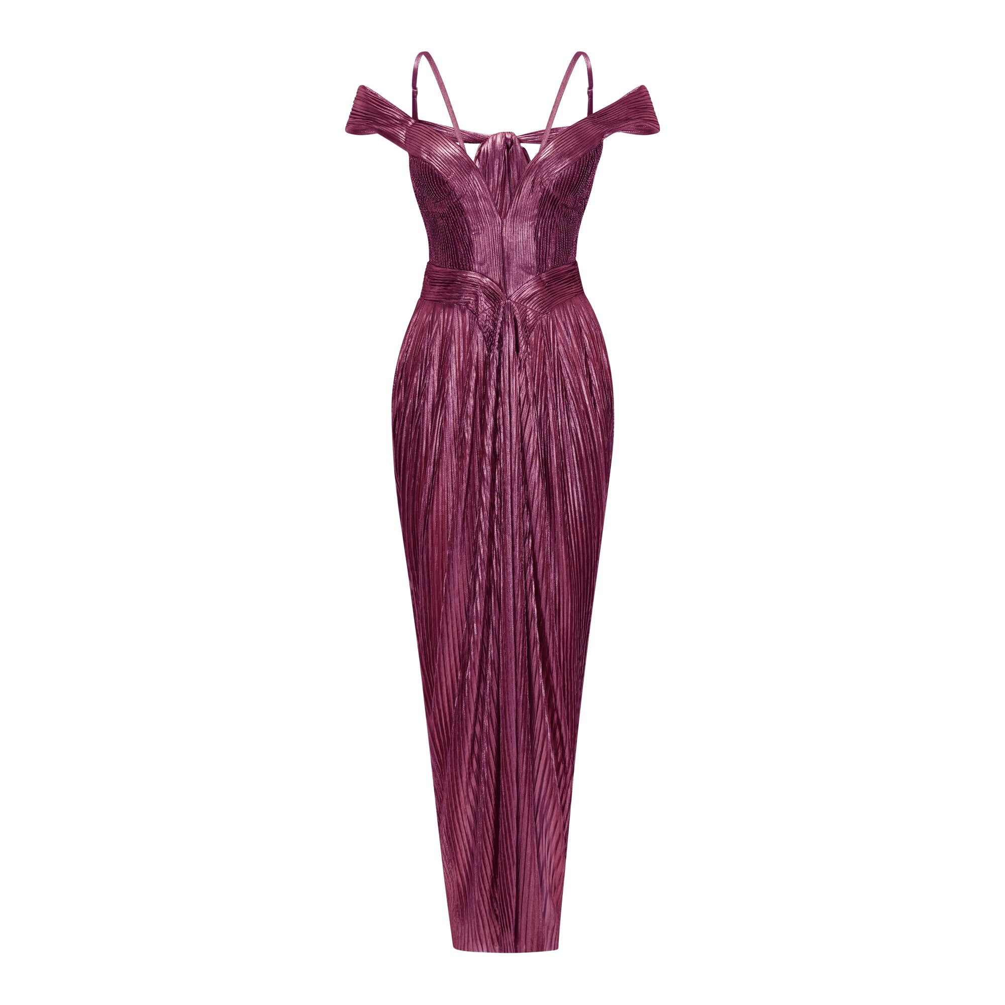 Marise Pink Draped Pleated Maxi Dress – Miss Rosier - Women's