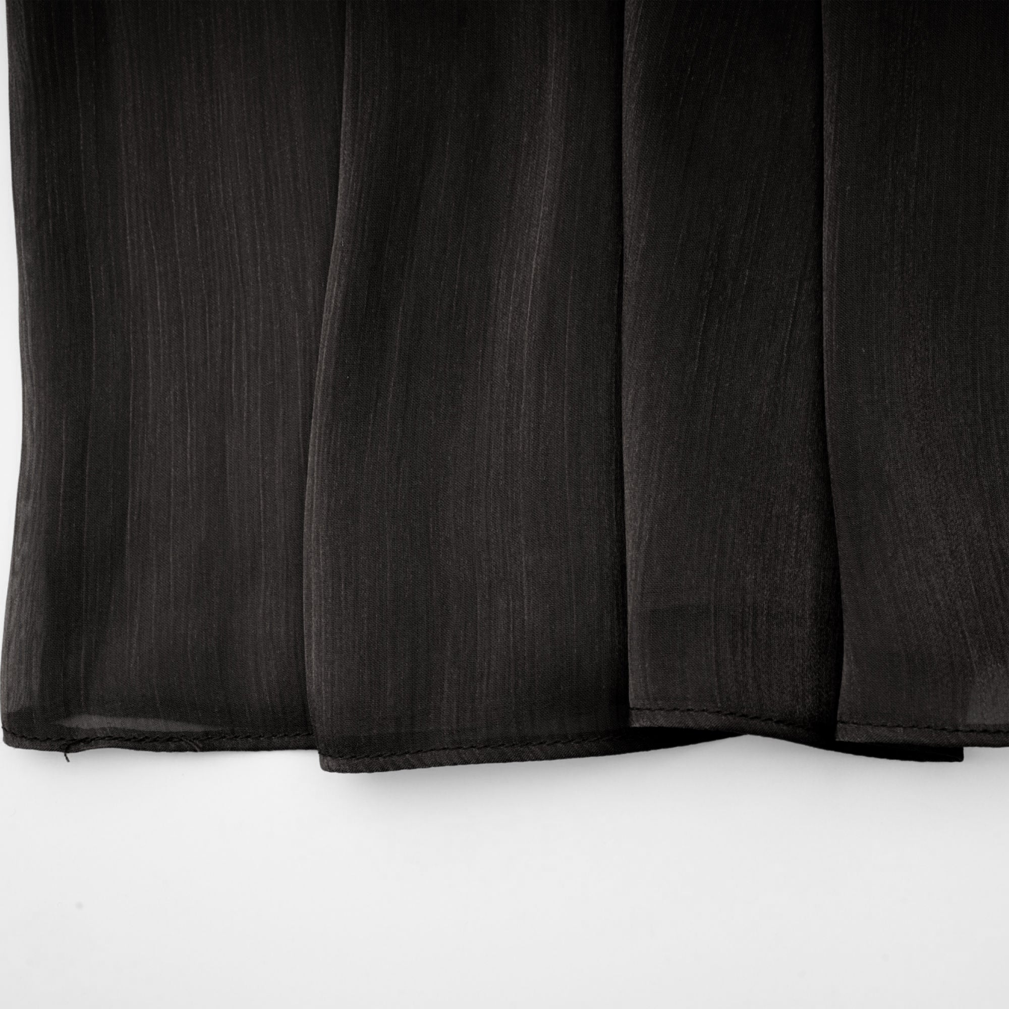 Mila Pleated Satin Maxi Dress in Black