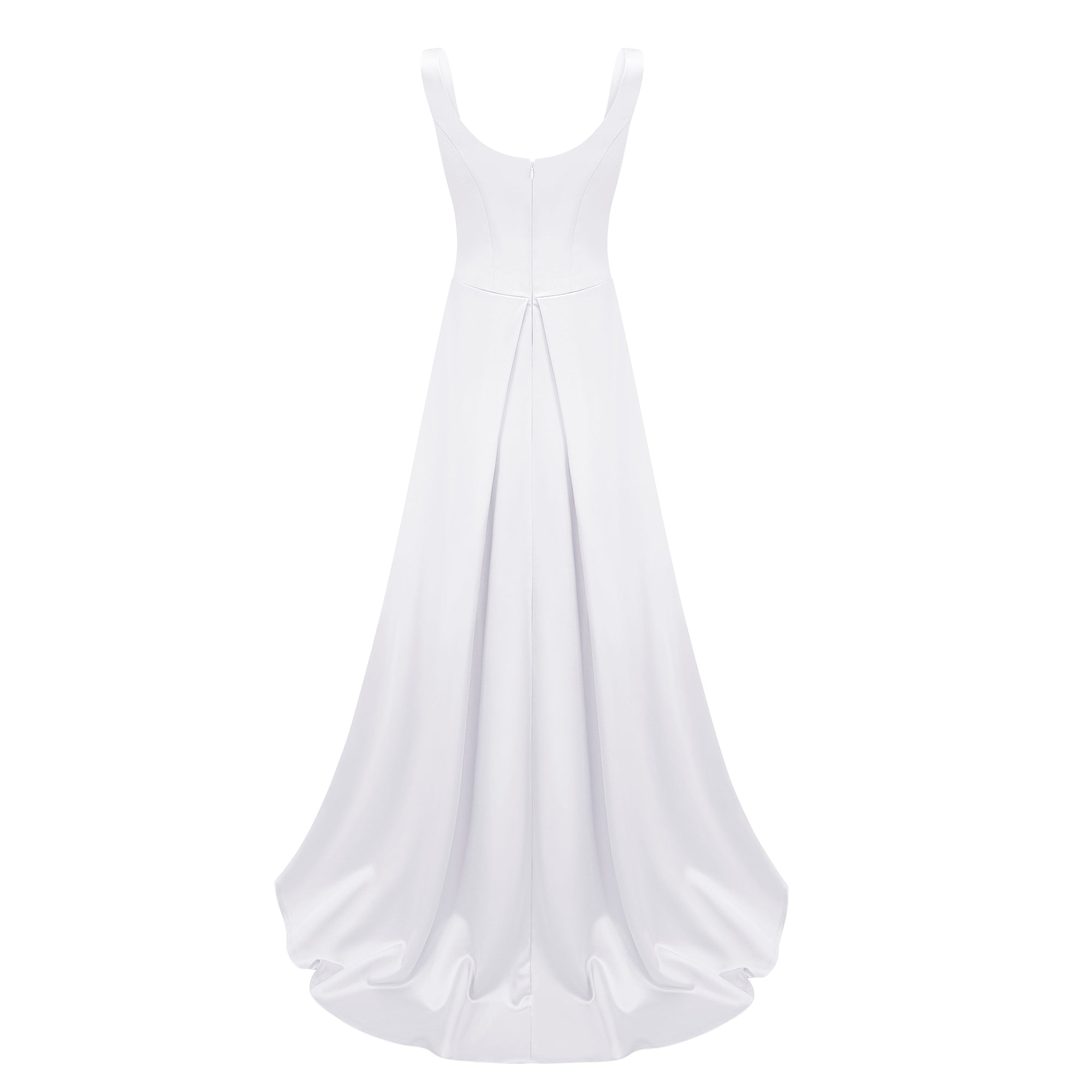Fiona White Satin Square Neck Maxi Dress