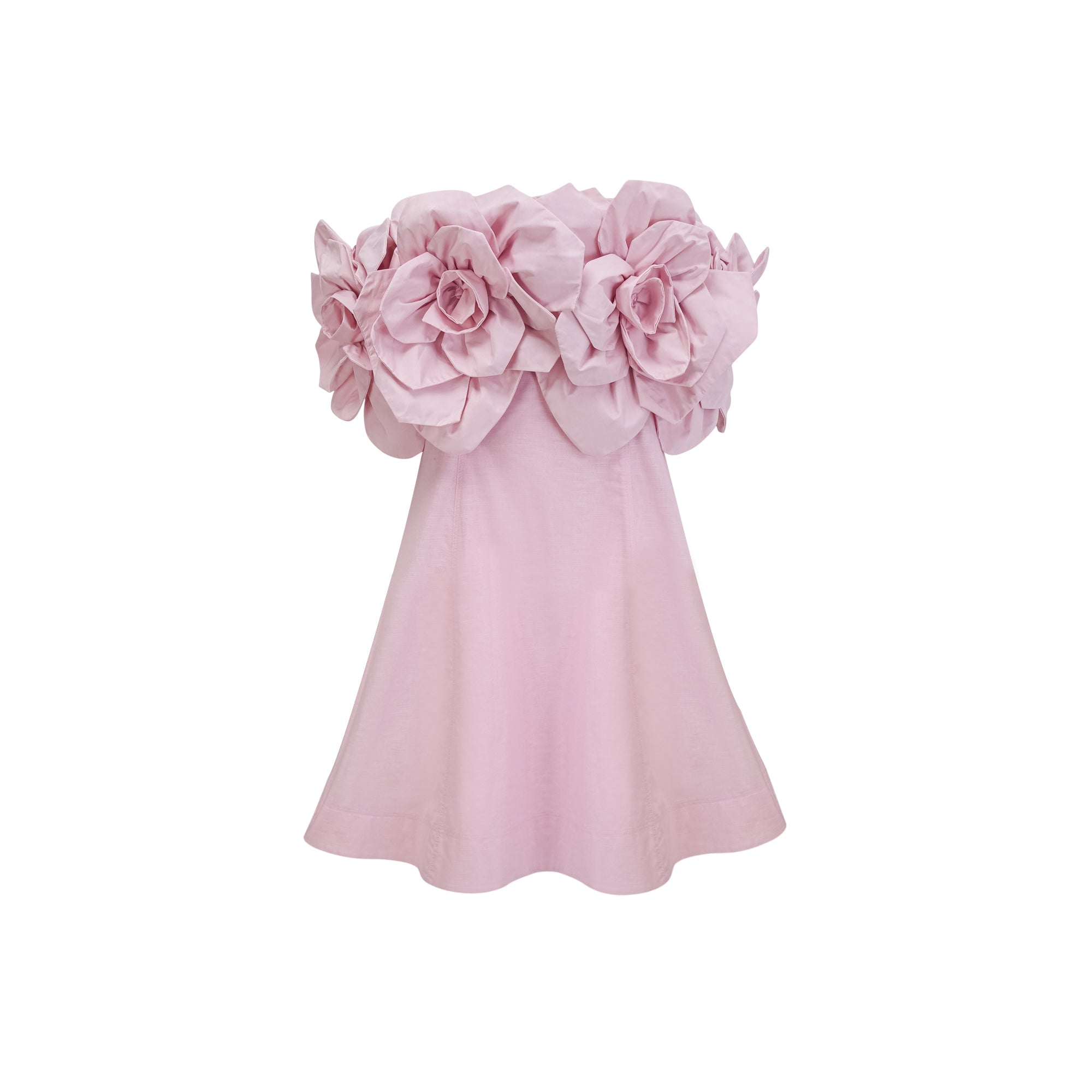 Juliette Pink Off-Shoulder 3D-Petal Mini Dress