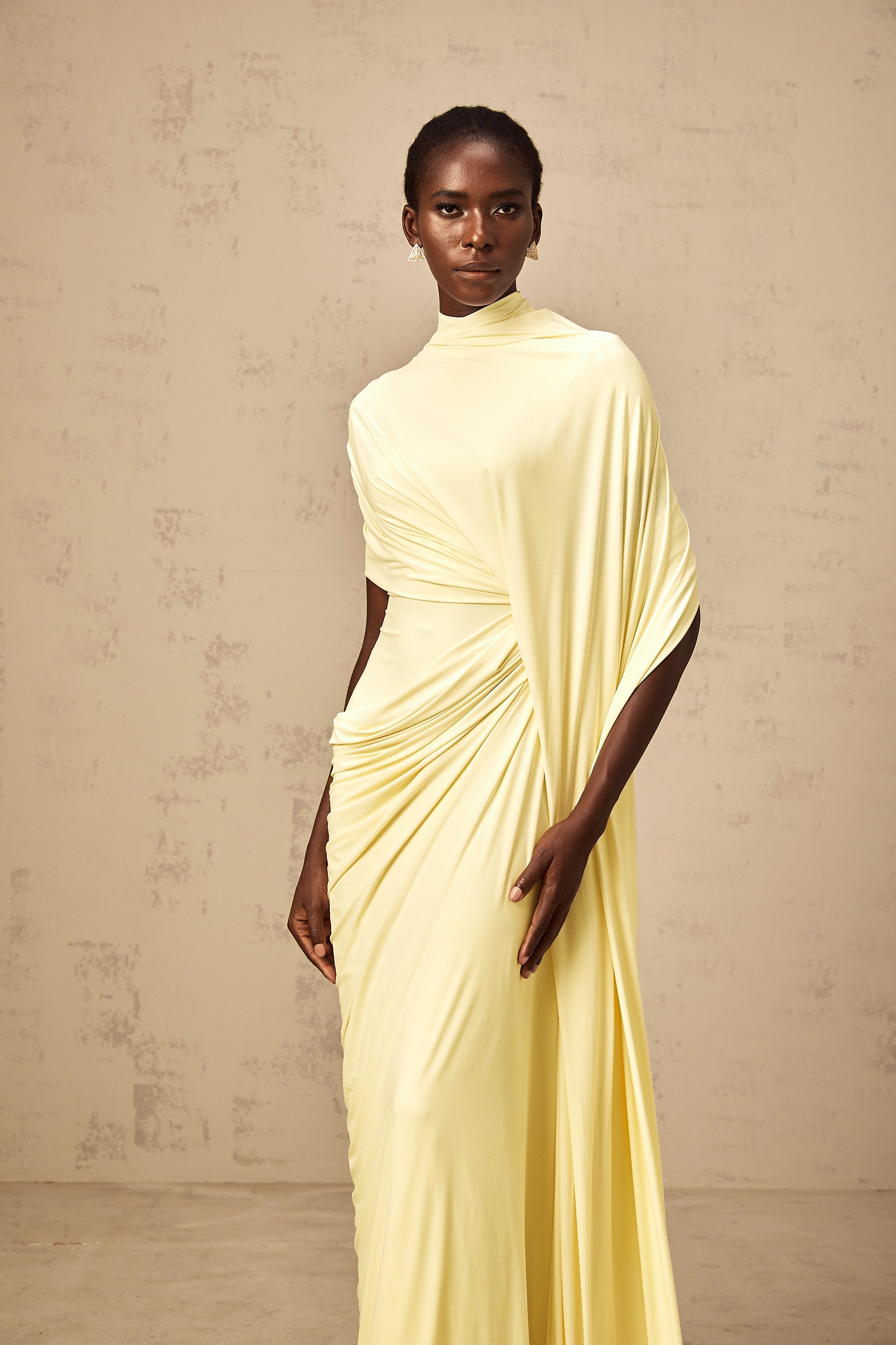 Fenella Asymmetrical Draped Cape & Dress Matching Set – Miss