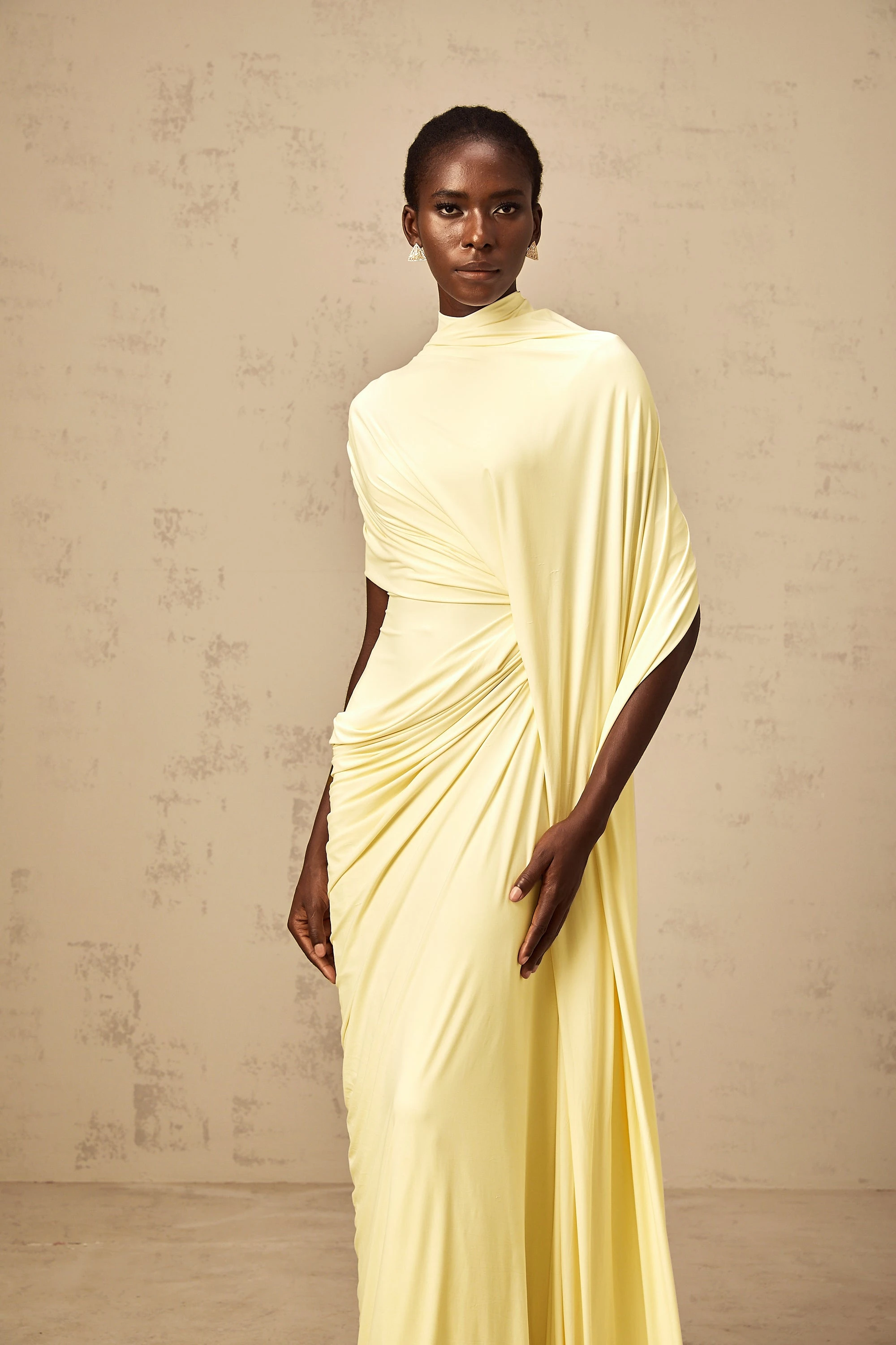 Asymmetrical Draped Cape & Dress