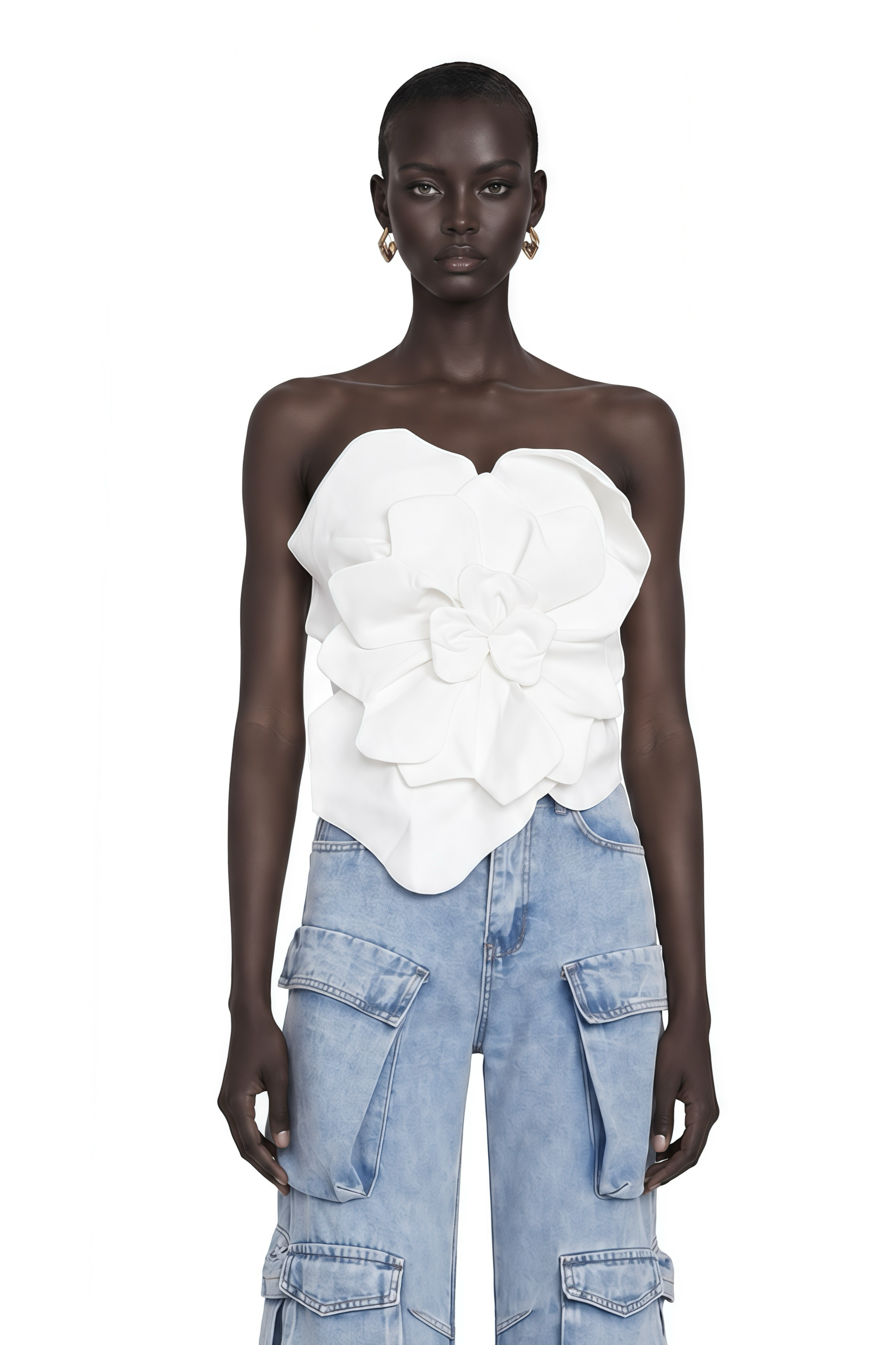 Pénélope White Floral Off-Shoulder Top