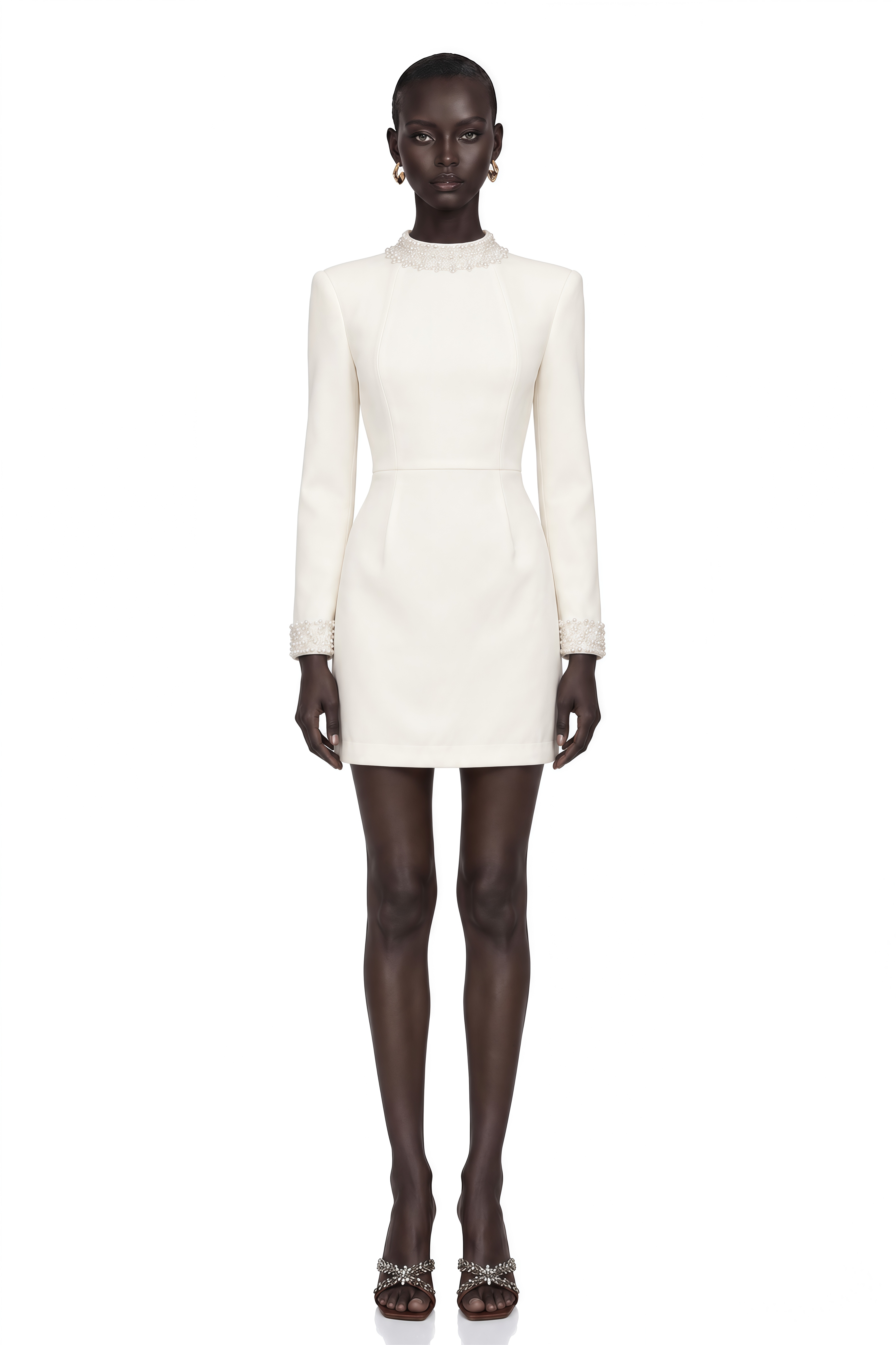 Bernadette White Faux Pearl Mini Dress