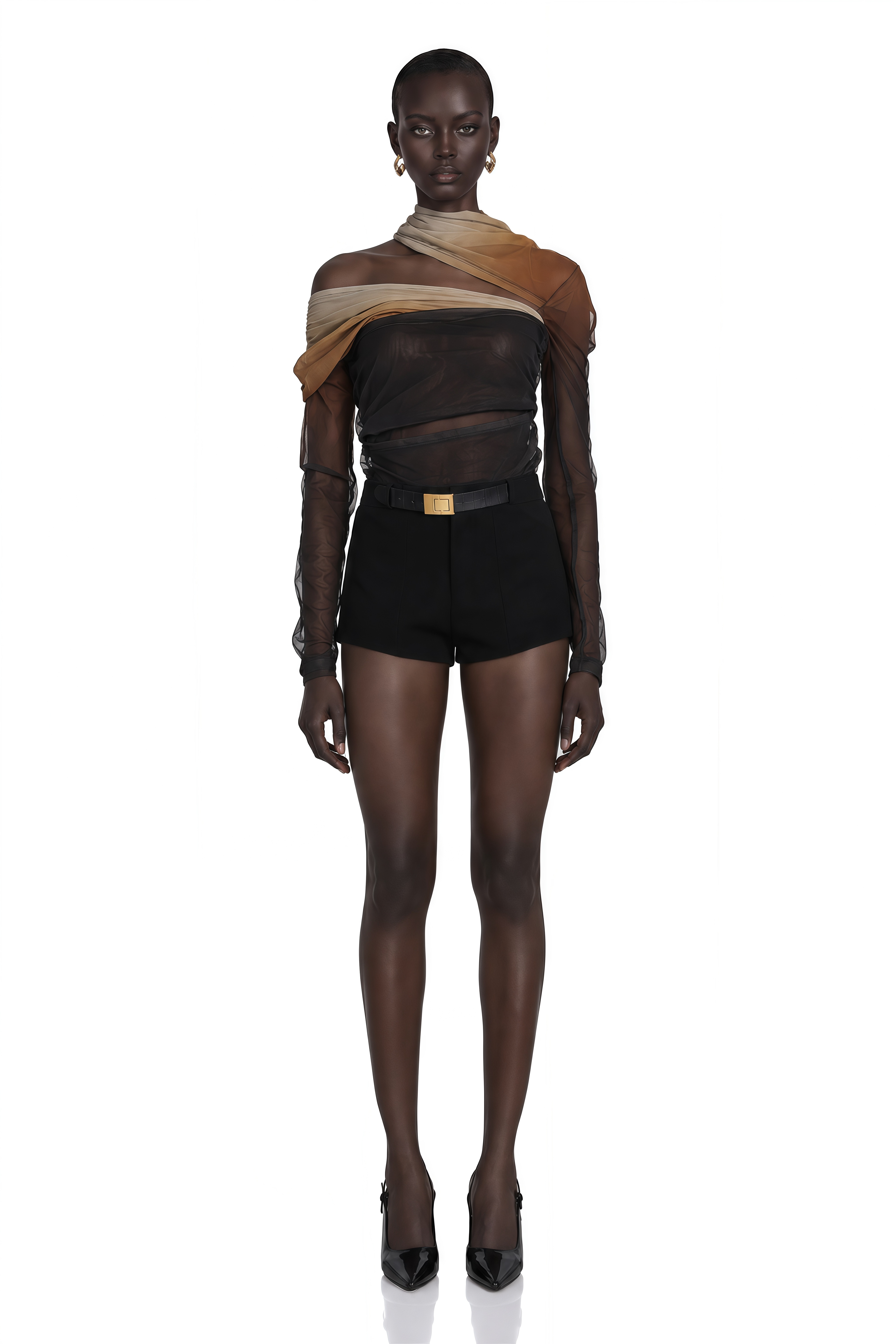 Capucine Ruched Gradient-Effect Bodysuit