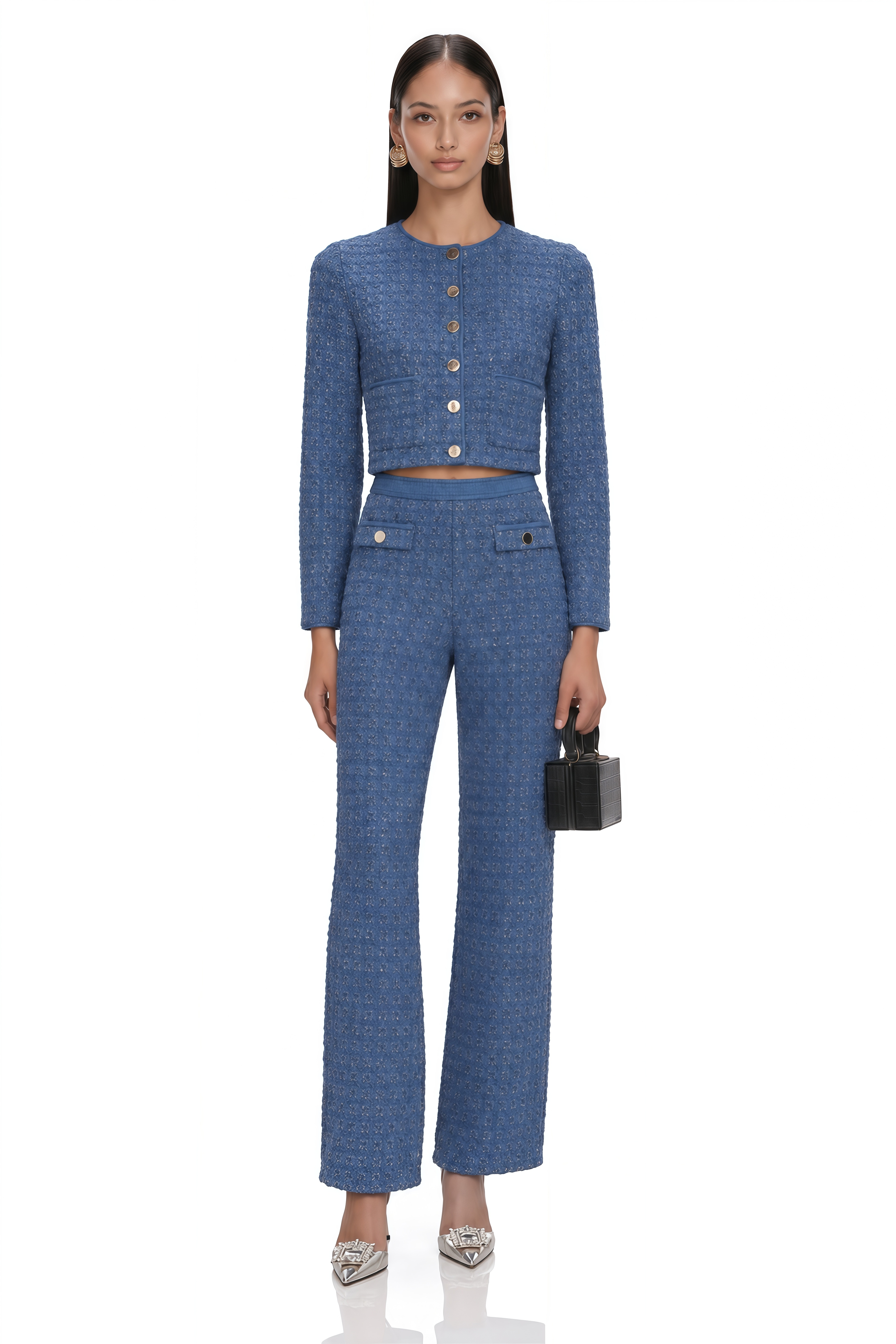 Ghislaine Sequin-Embellished Jacket & Trousers Matching Set
