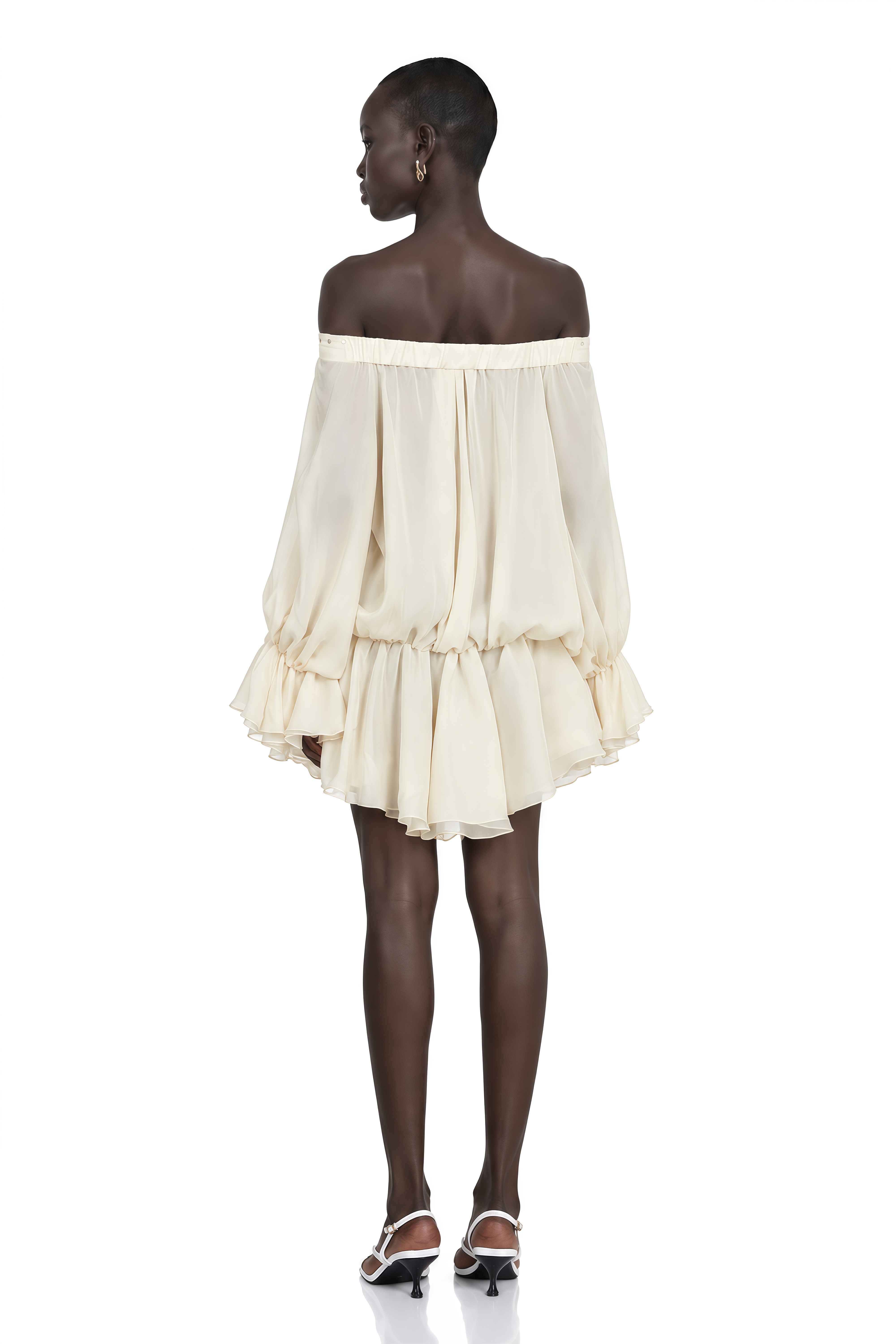 Lisette Off-Shoulder Chiffon Mini Dress