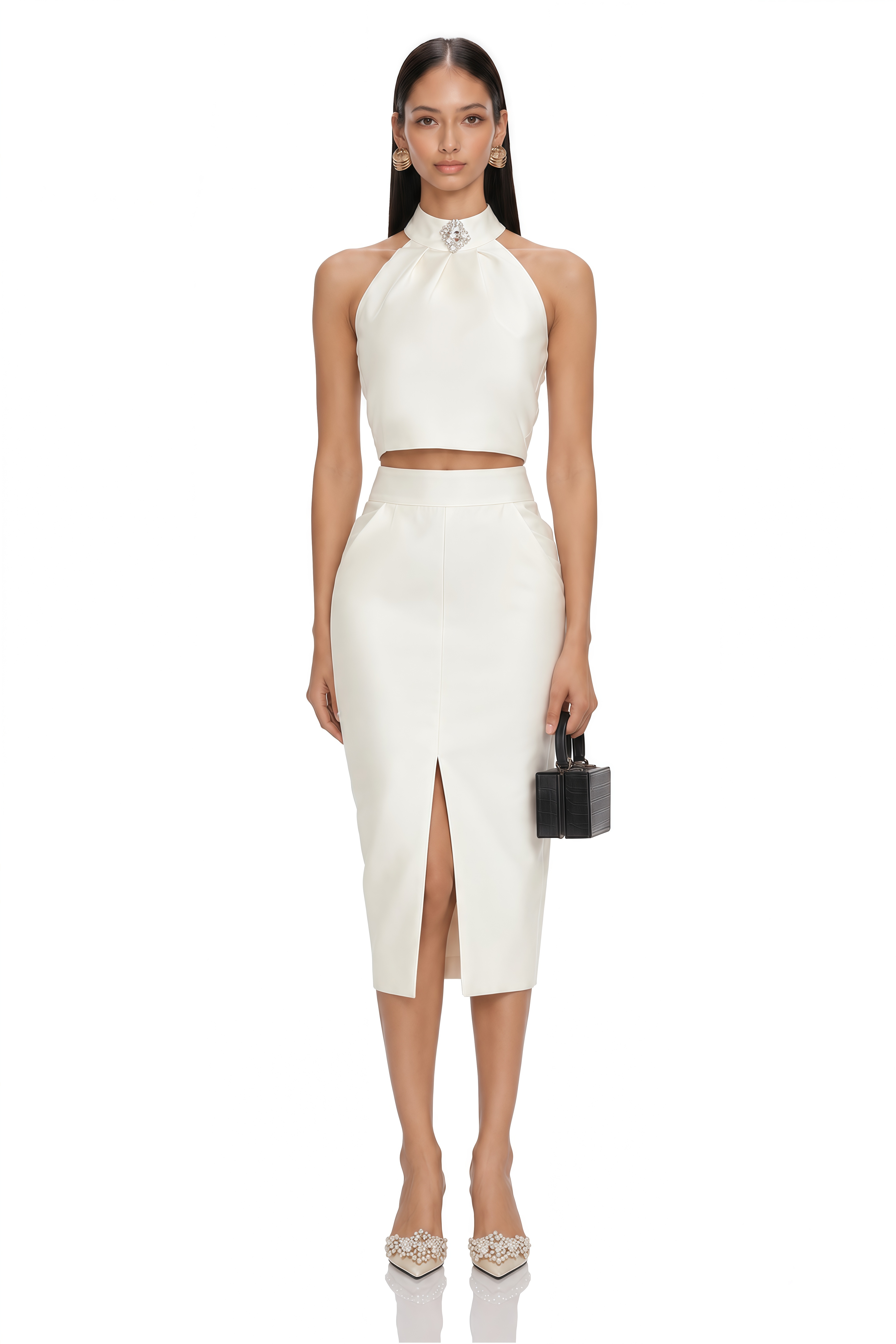 Manon White Top & Skirt Matching Set