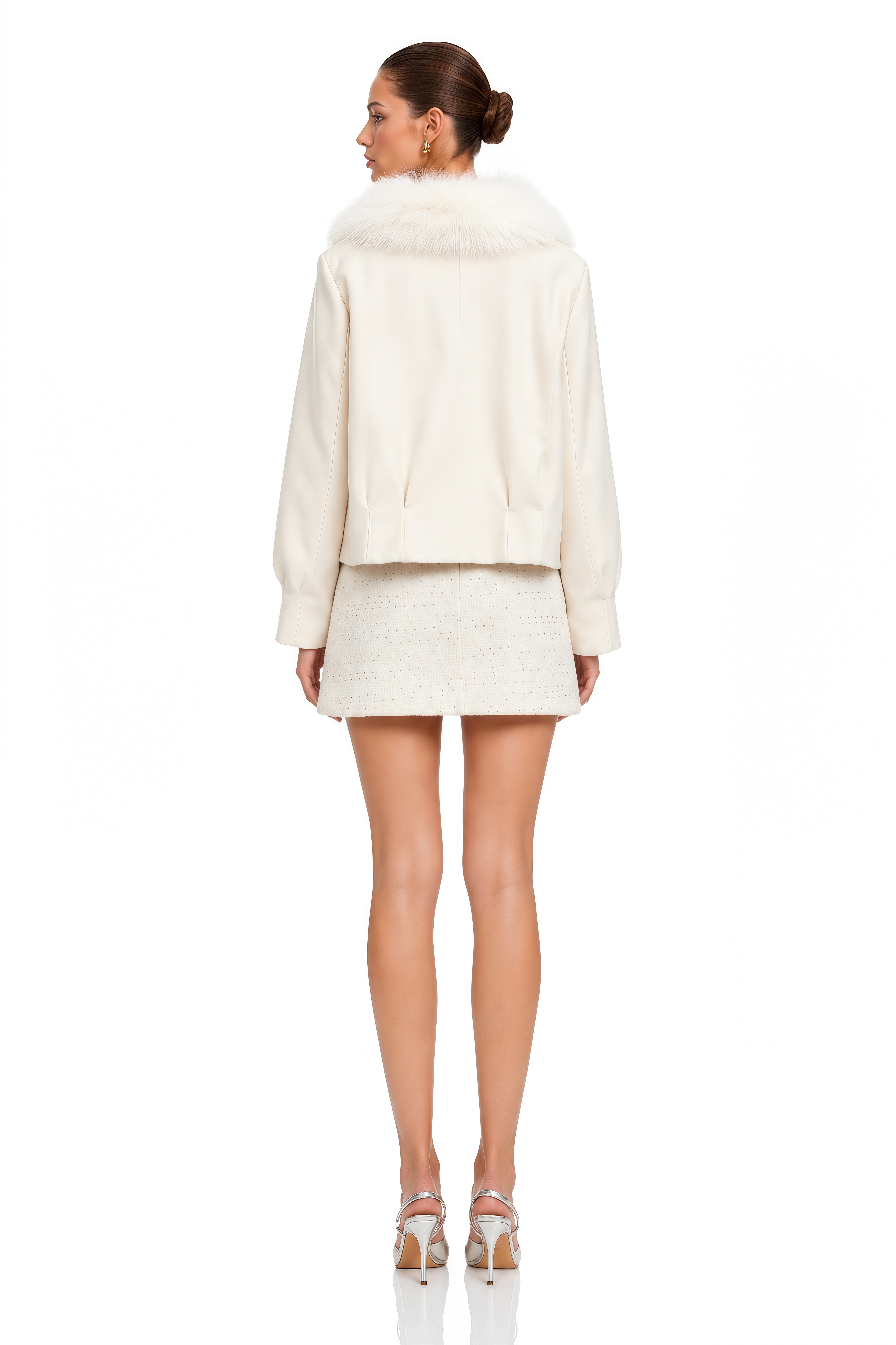 Évangéline White Suede Fur Jacket