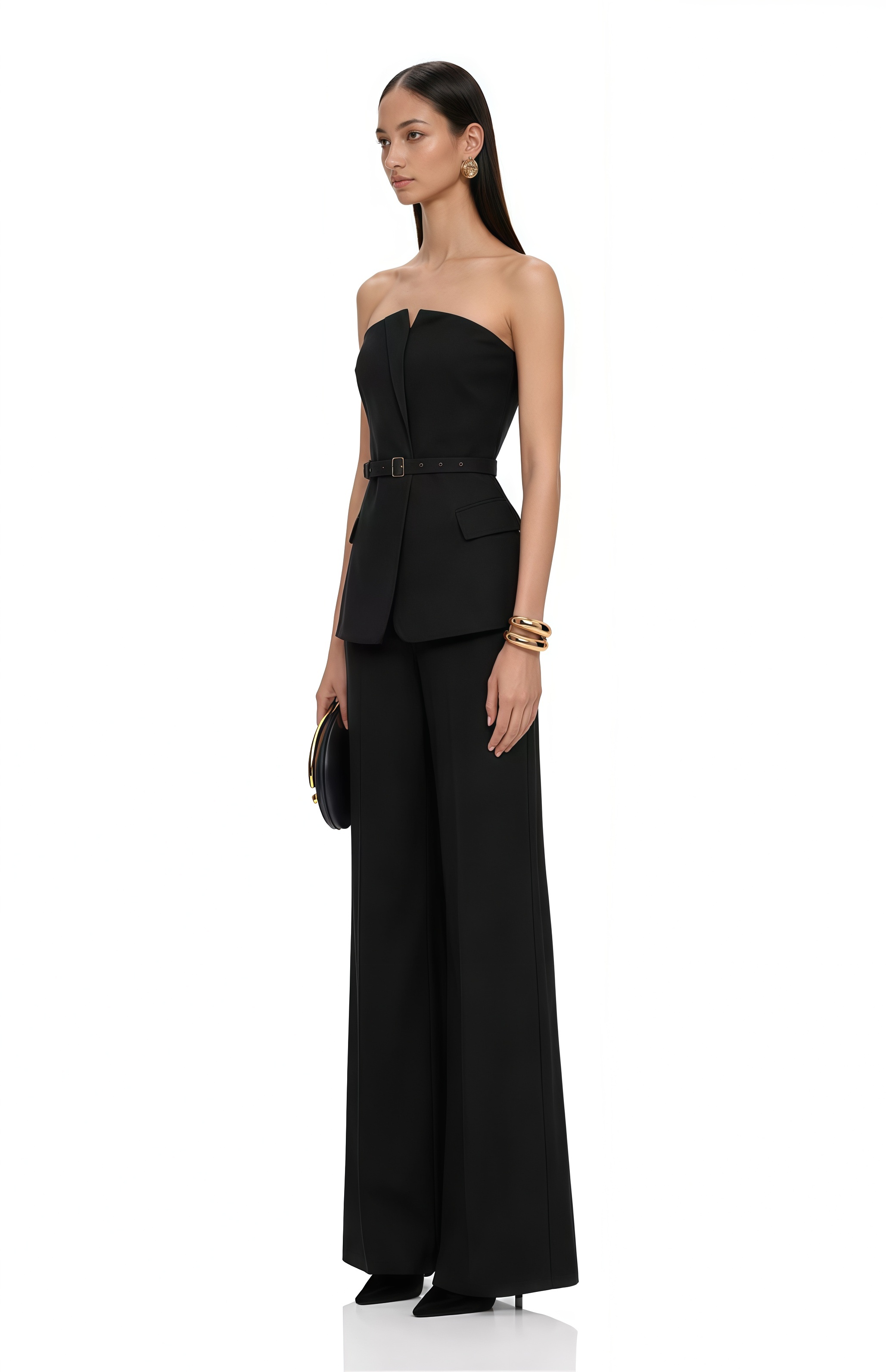 Amber Black Off Shoulder Top & Trouser Set