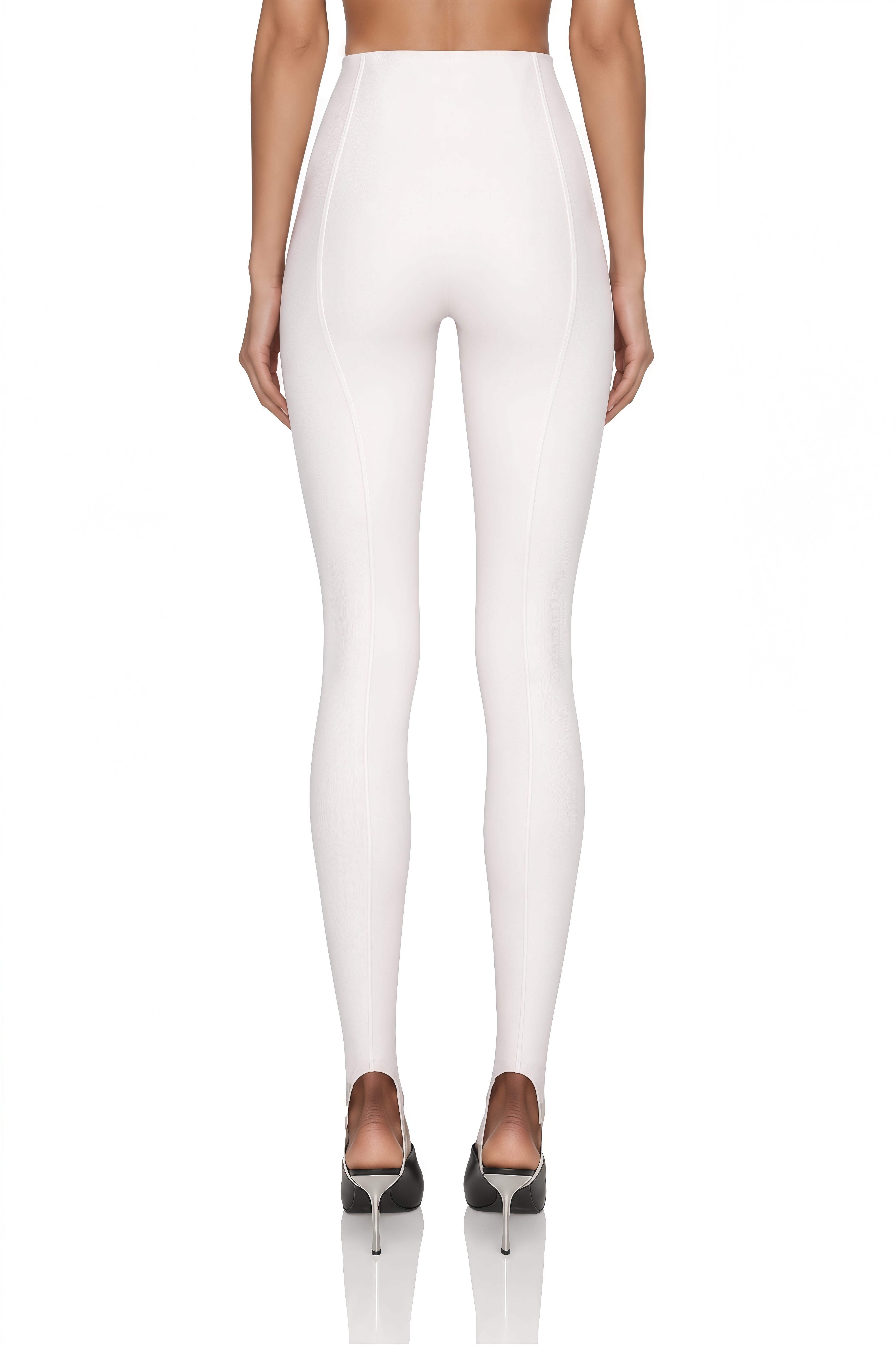 Cordelia White Decorative Stitching Leggings