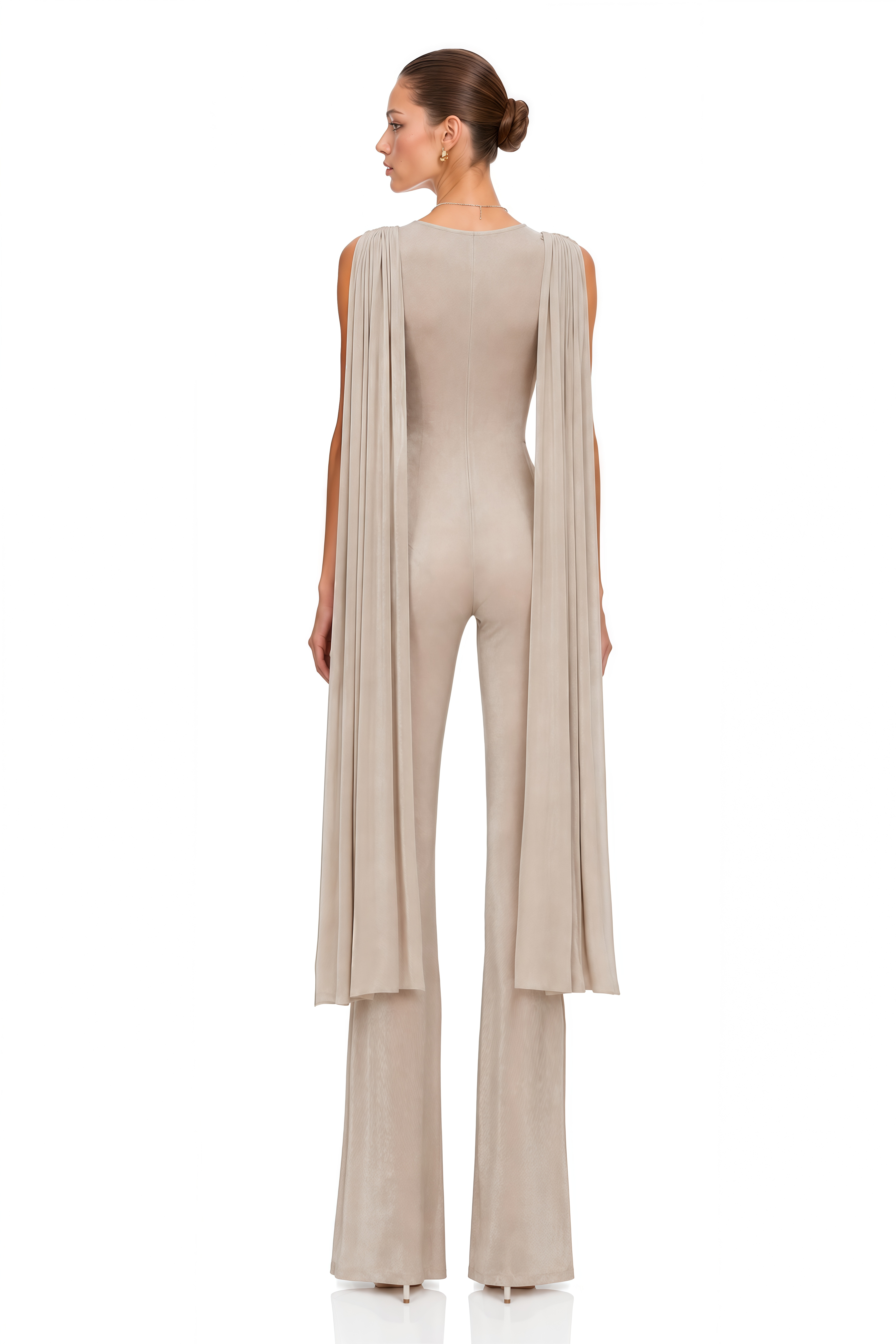 Clarisse Neutral Draped Jumpsuit