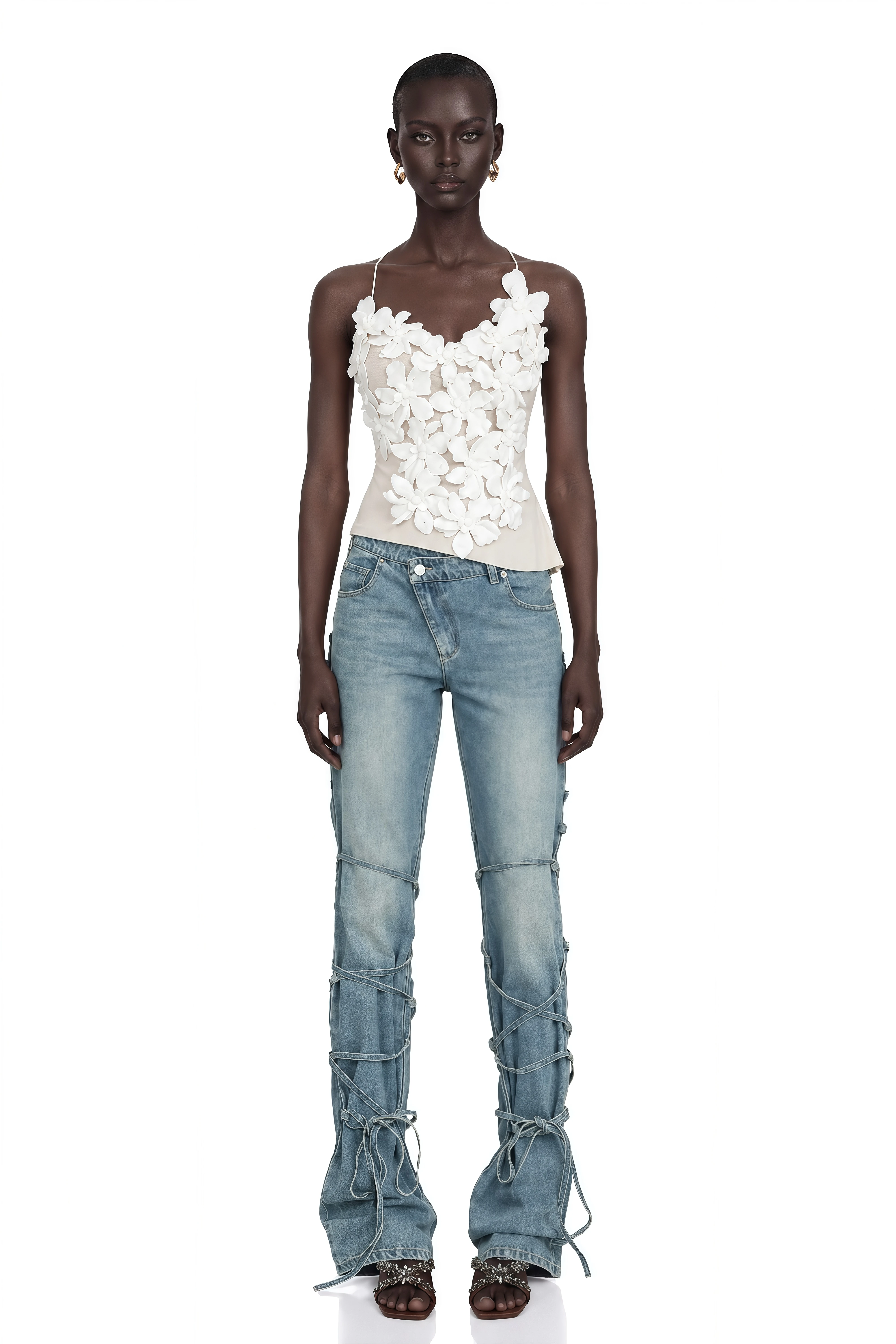 Geraldine Strap-Detail Jeans