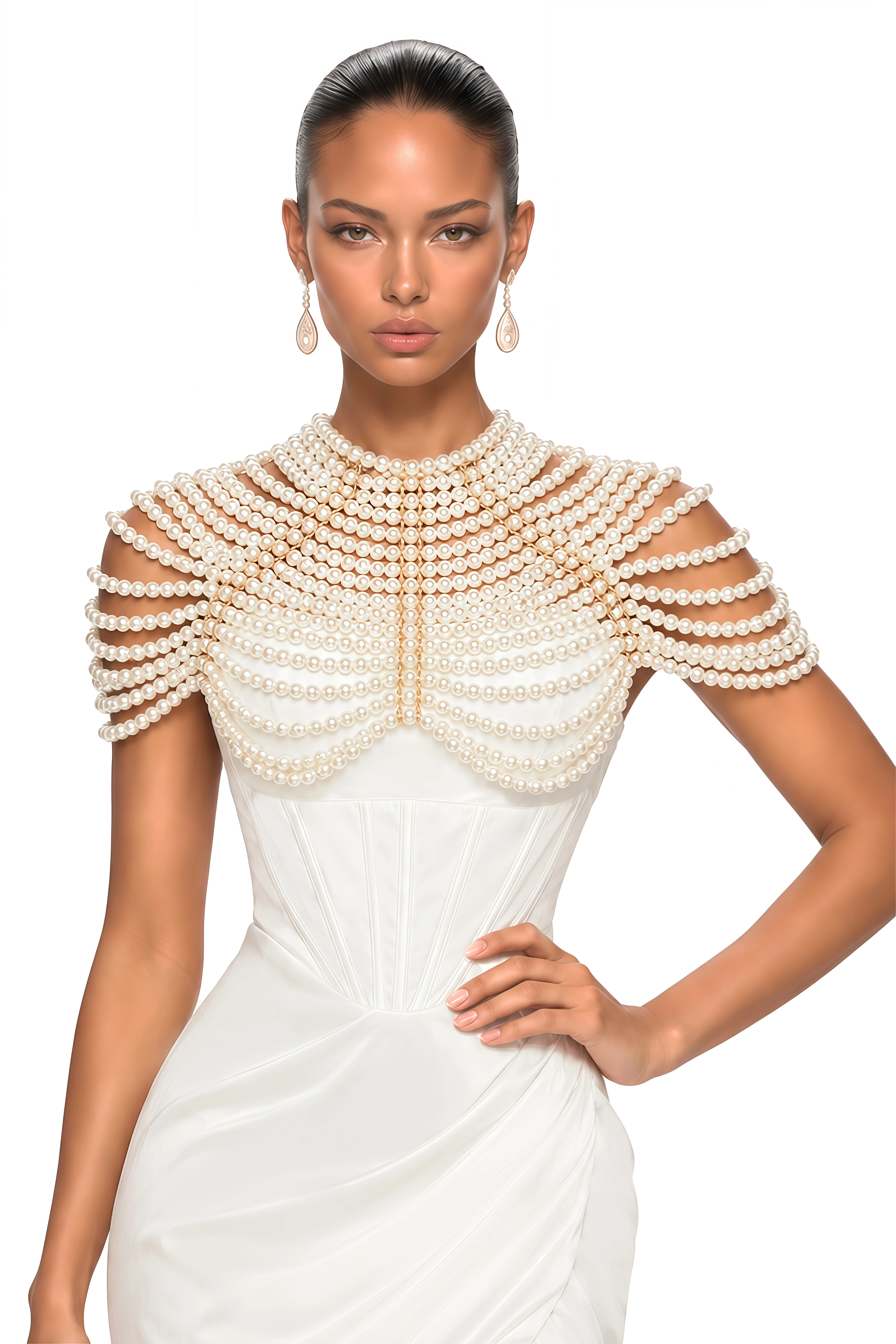 Pauline Faux-Pearl Shawl