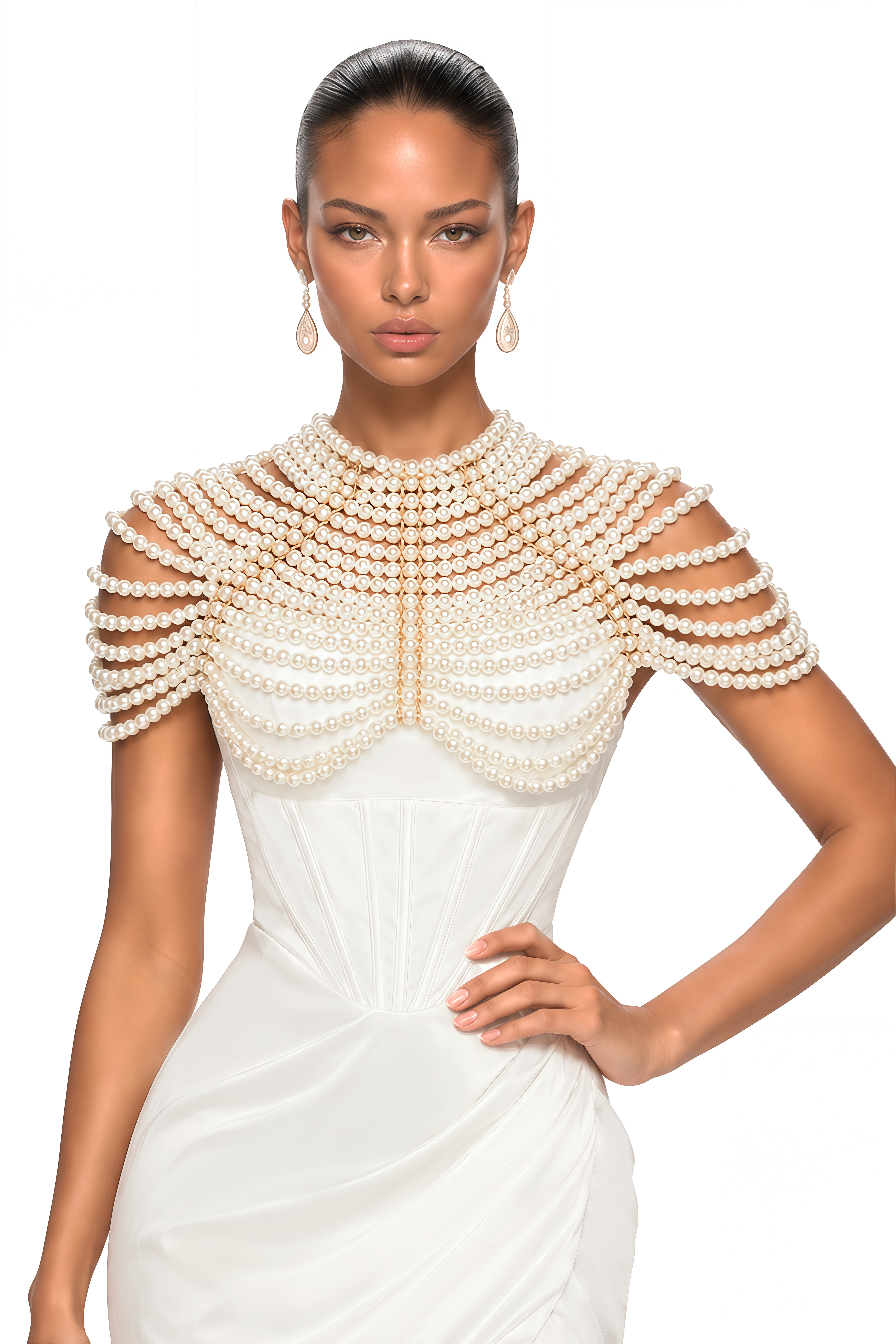 Pauline Faux-Pearl Shawl