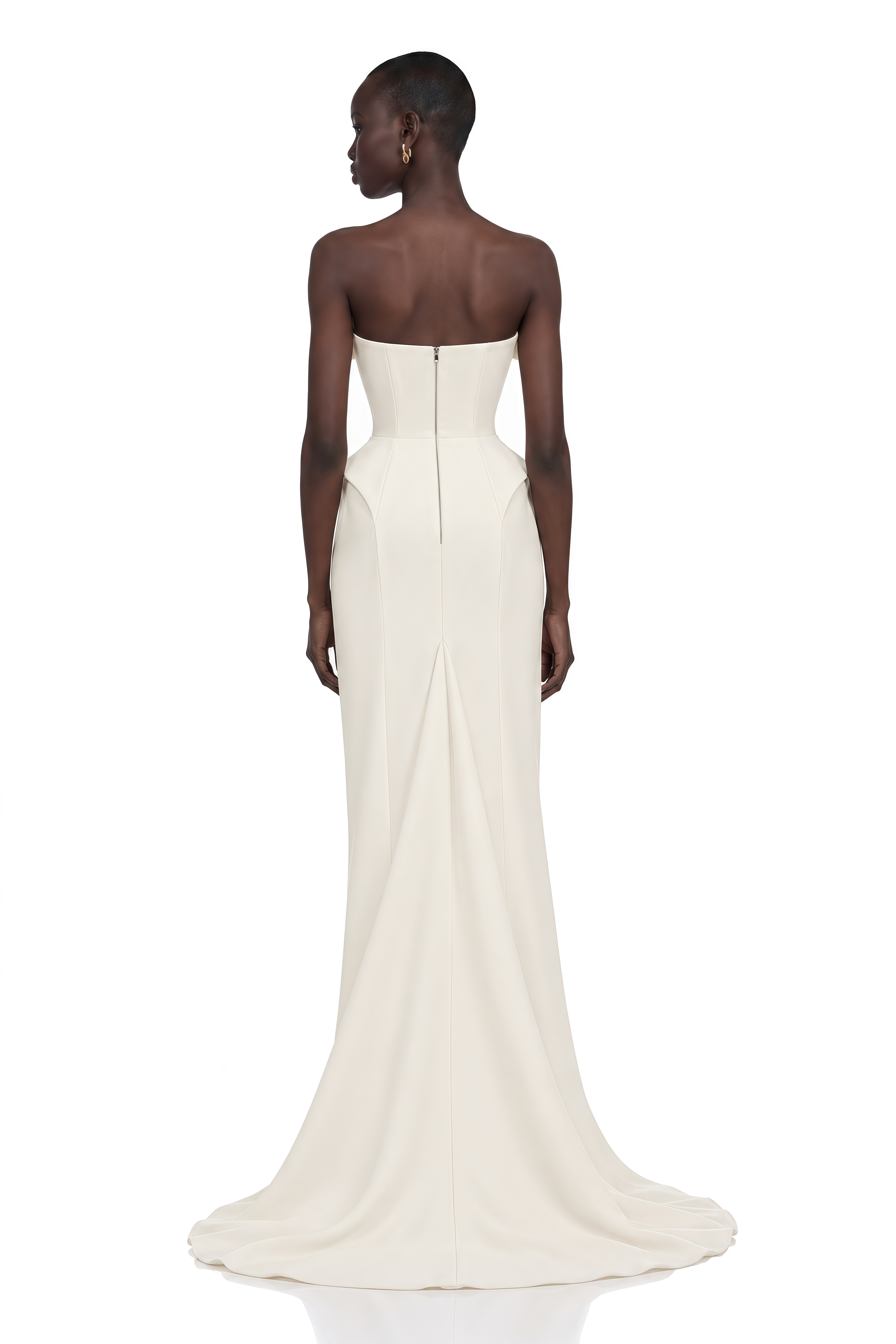 Alba White Barrel Waist Corset Maxi Dress