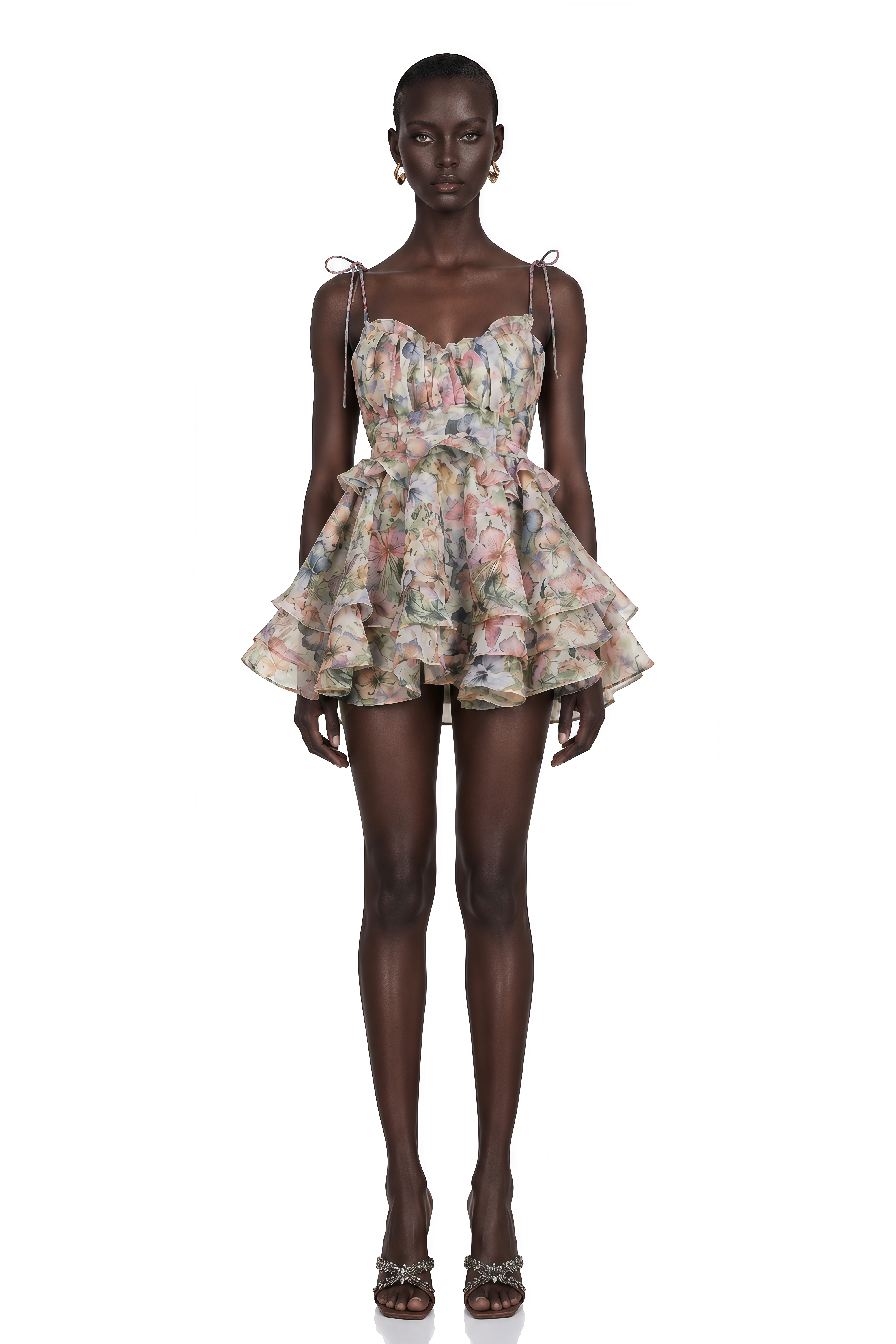 Juliette Floral Print Pleated Mini Dress