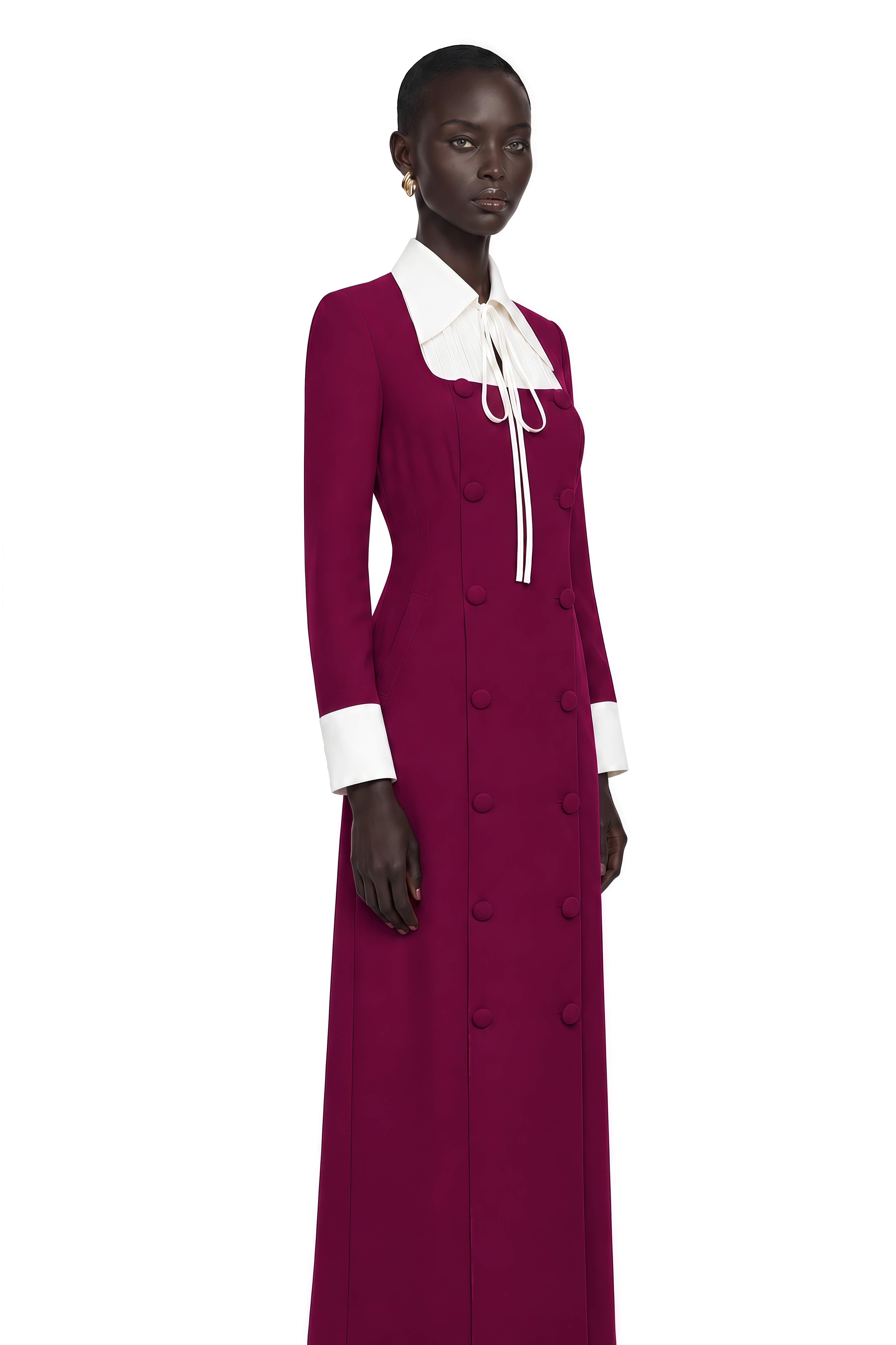 Juniper Purple Long Sleeve Color Block Maxi Dress