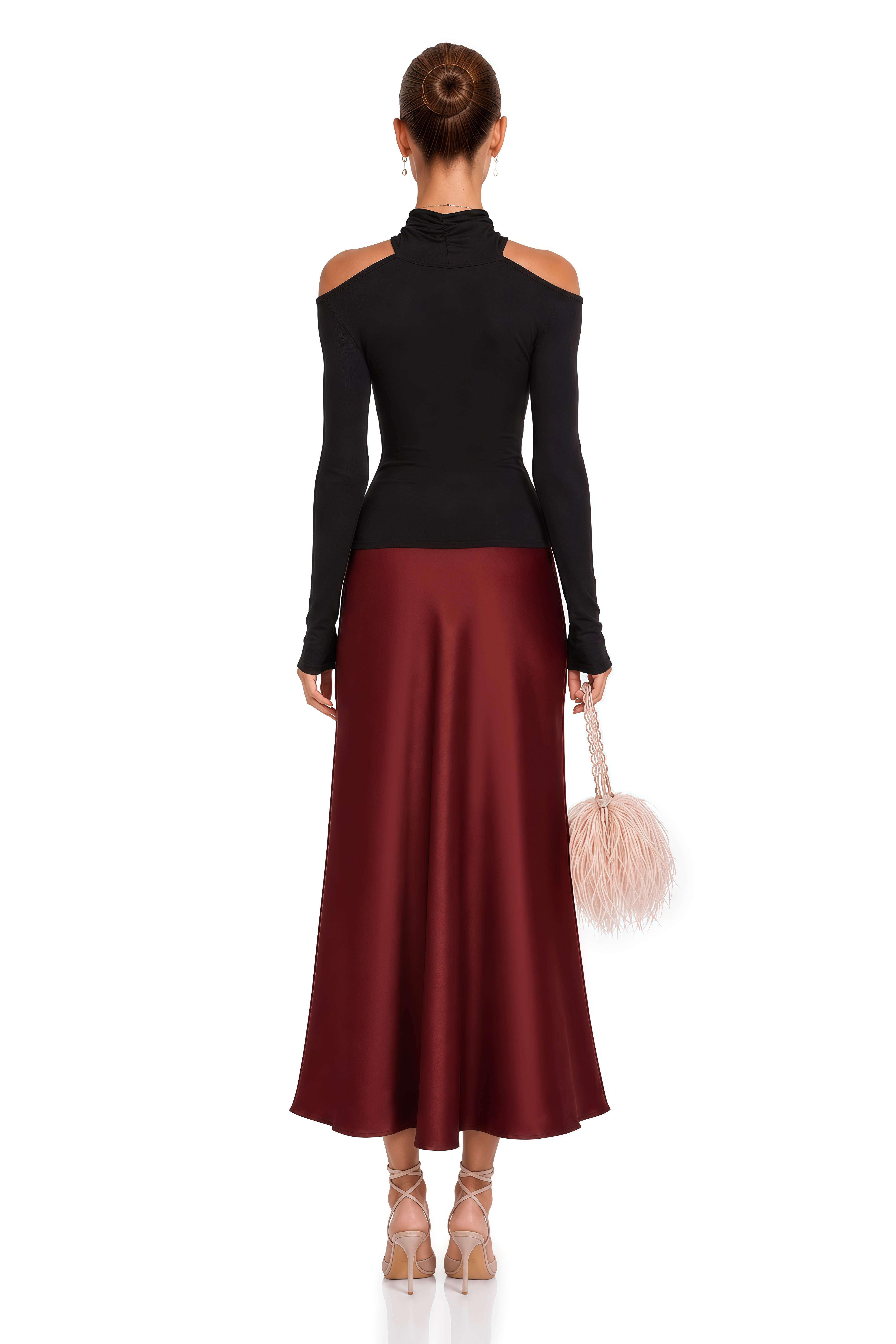 Odette Black Ruched Stretch-Jersey Top