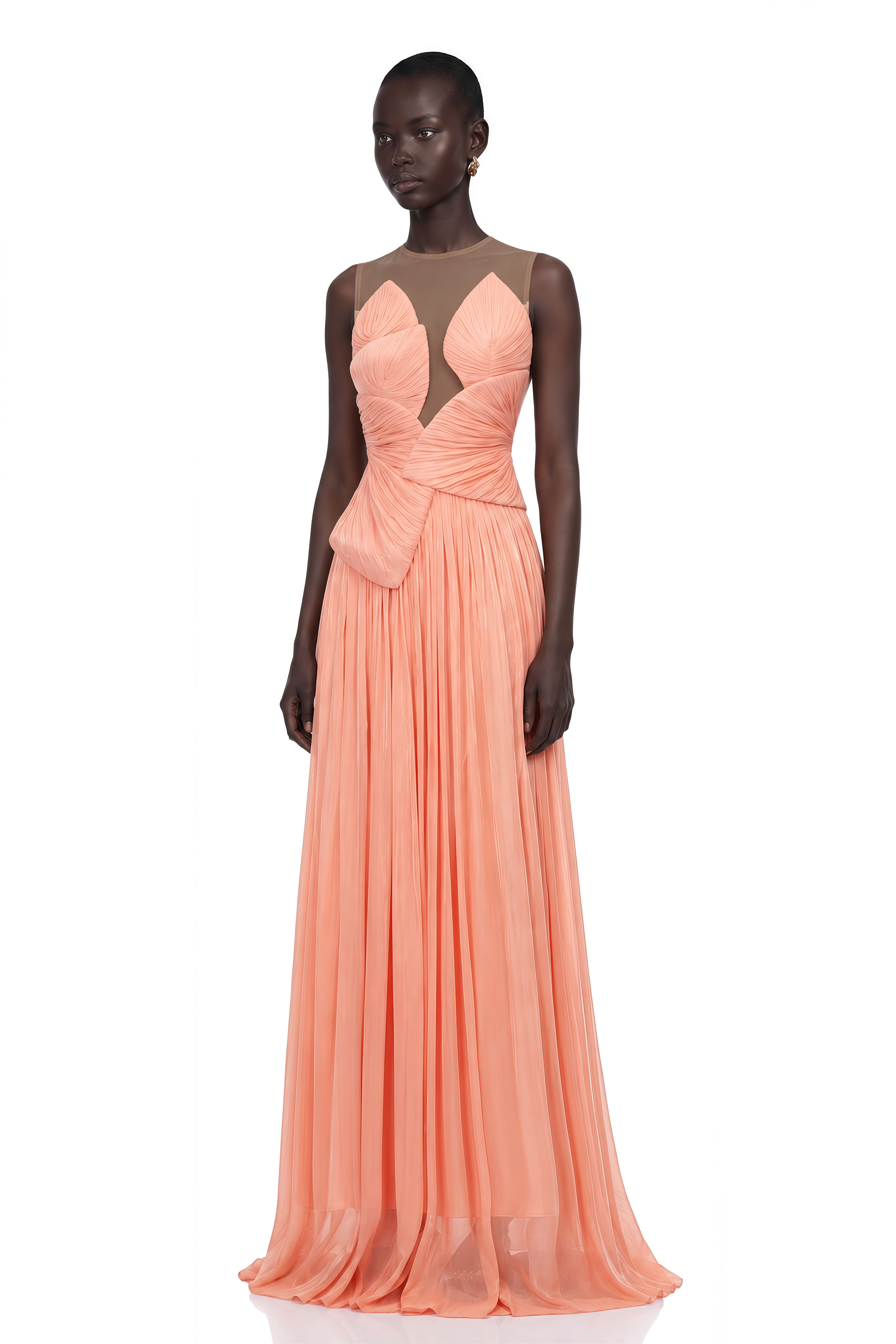 Dalila Pink Backless Asymmetrical Ruched Maxi Dress