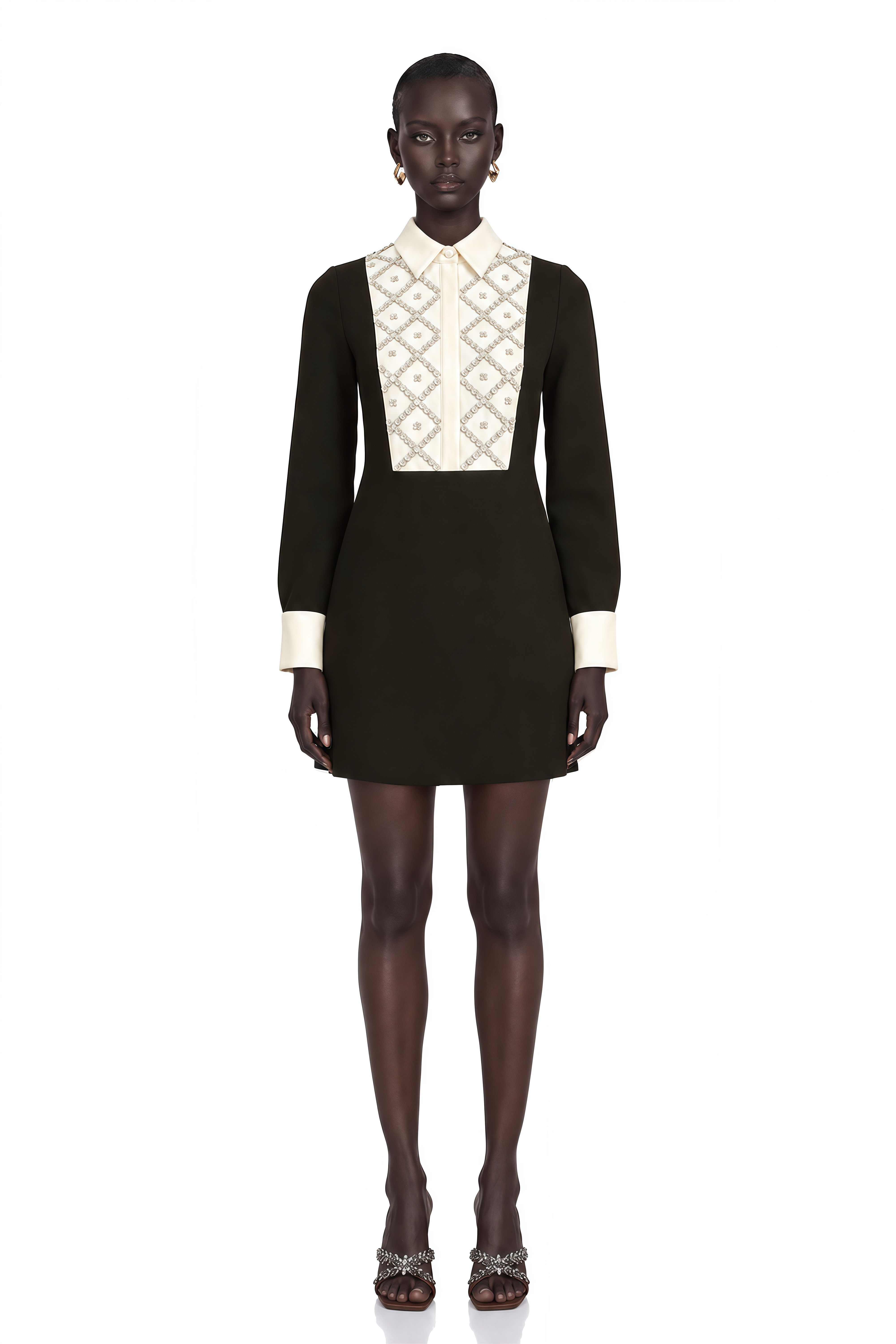 Esmée Two Tone Embellished Mini Dress