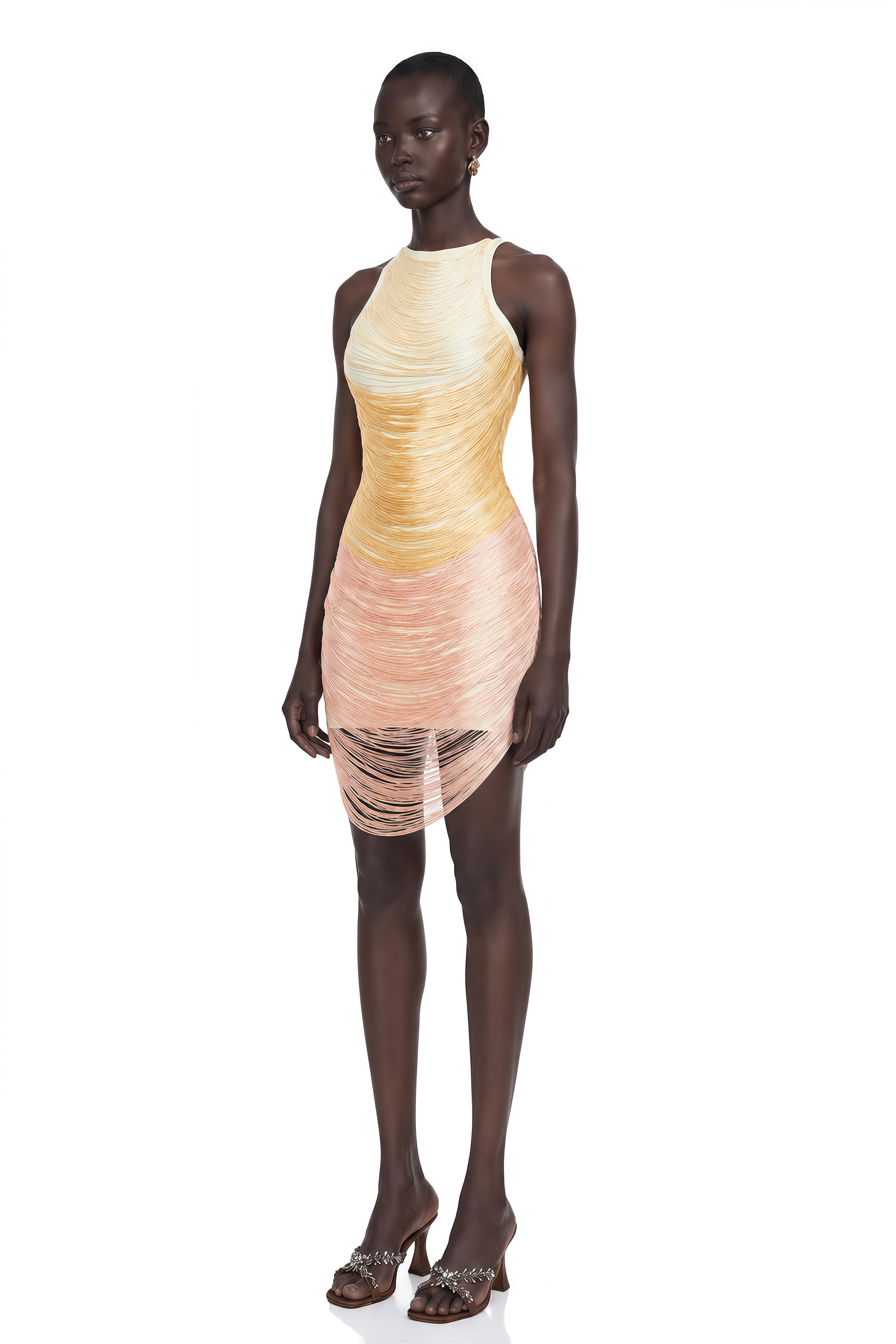 Ondine Yellow Ombre Mini Dress