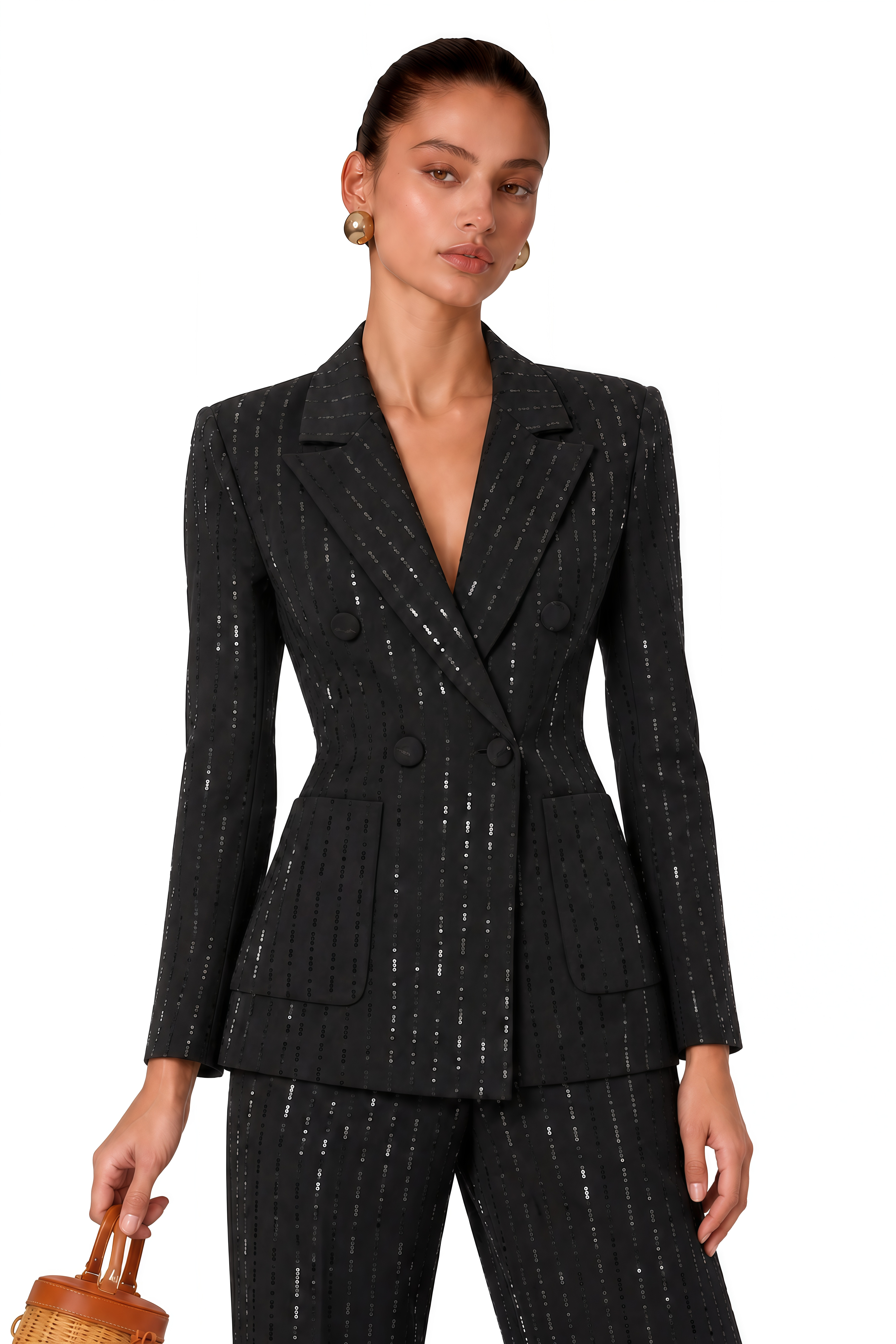 Leonie Black Sequin Blazer & Trouser Set