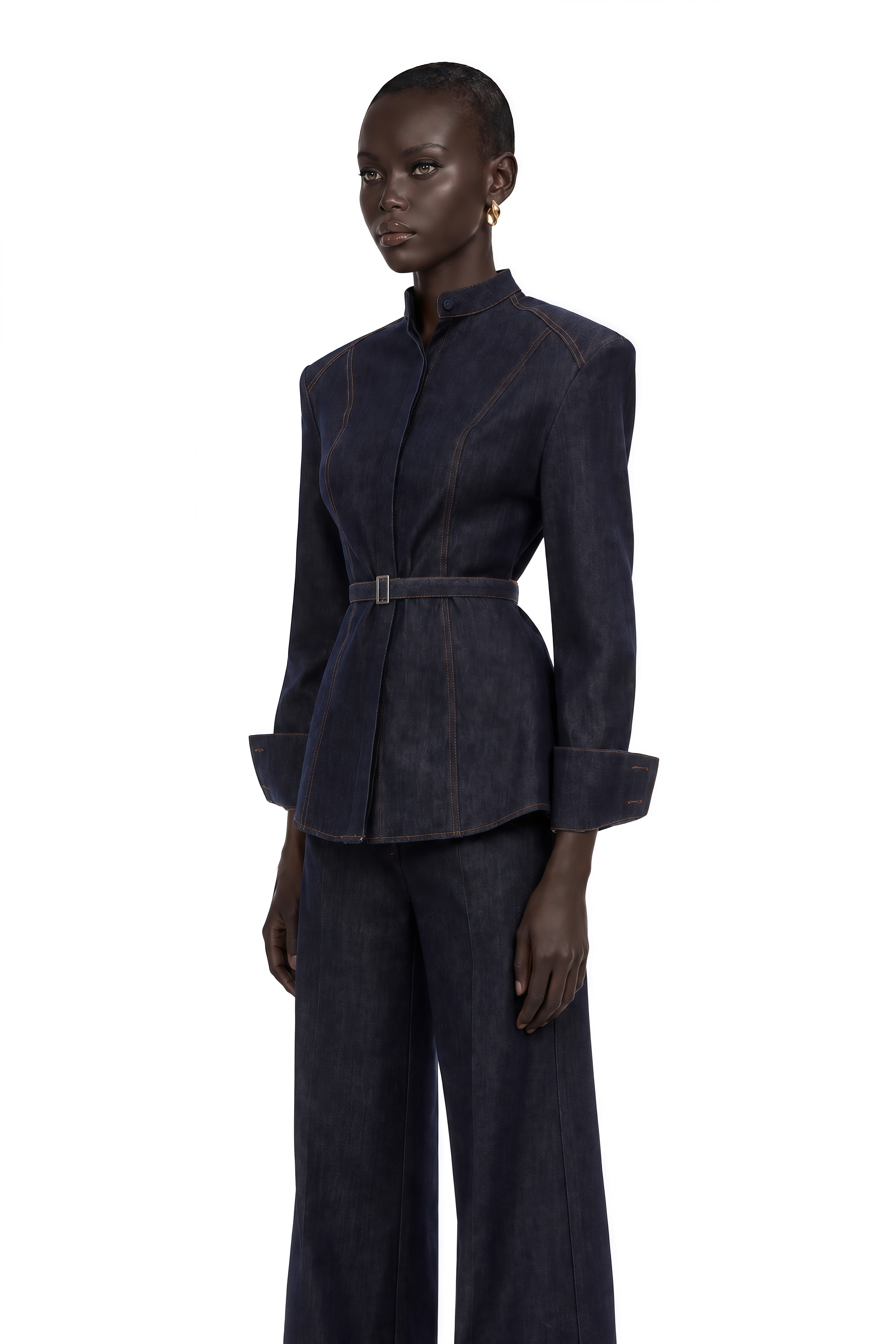 Thaddeus Blue Belted Blazer & Trousers Set
