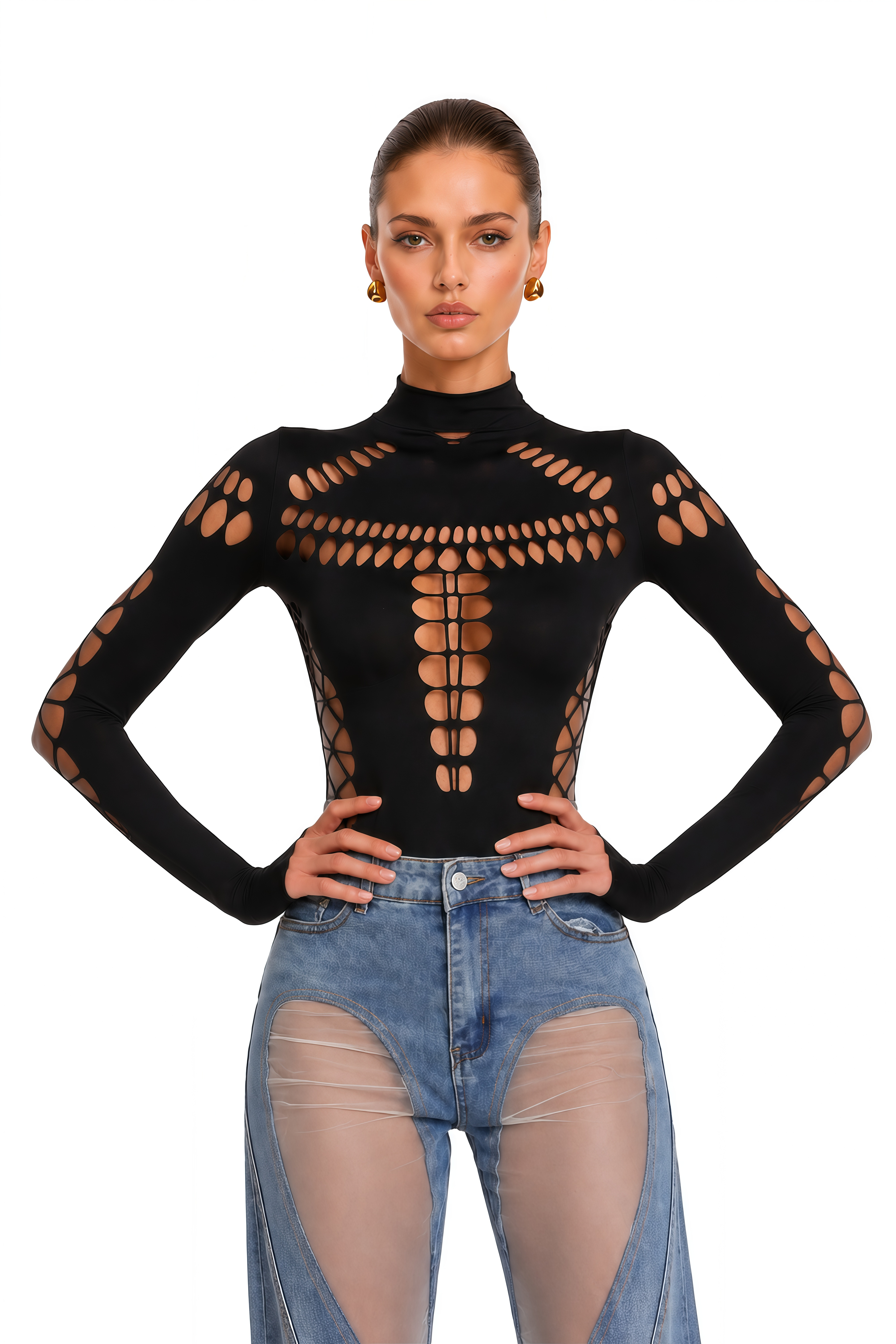 Capriana Long-Sleeve Cutout Bodysuit