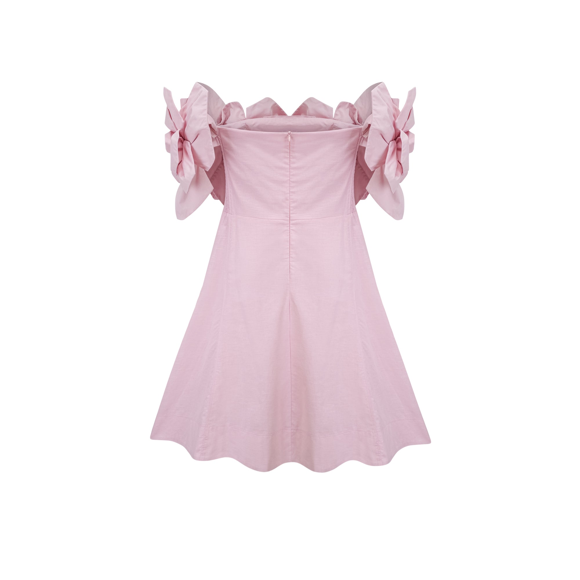 Juliette Pink Off-Shoulder 3D-Petal Mini Dress