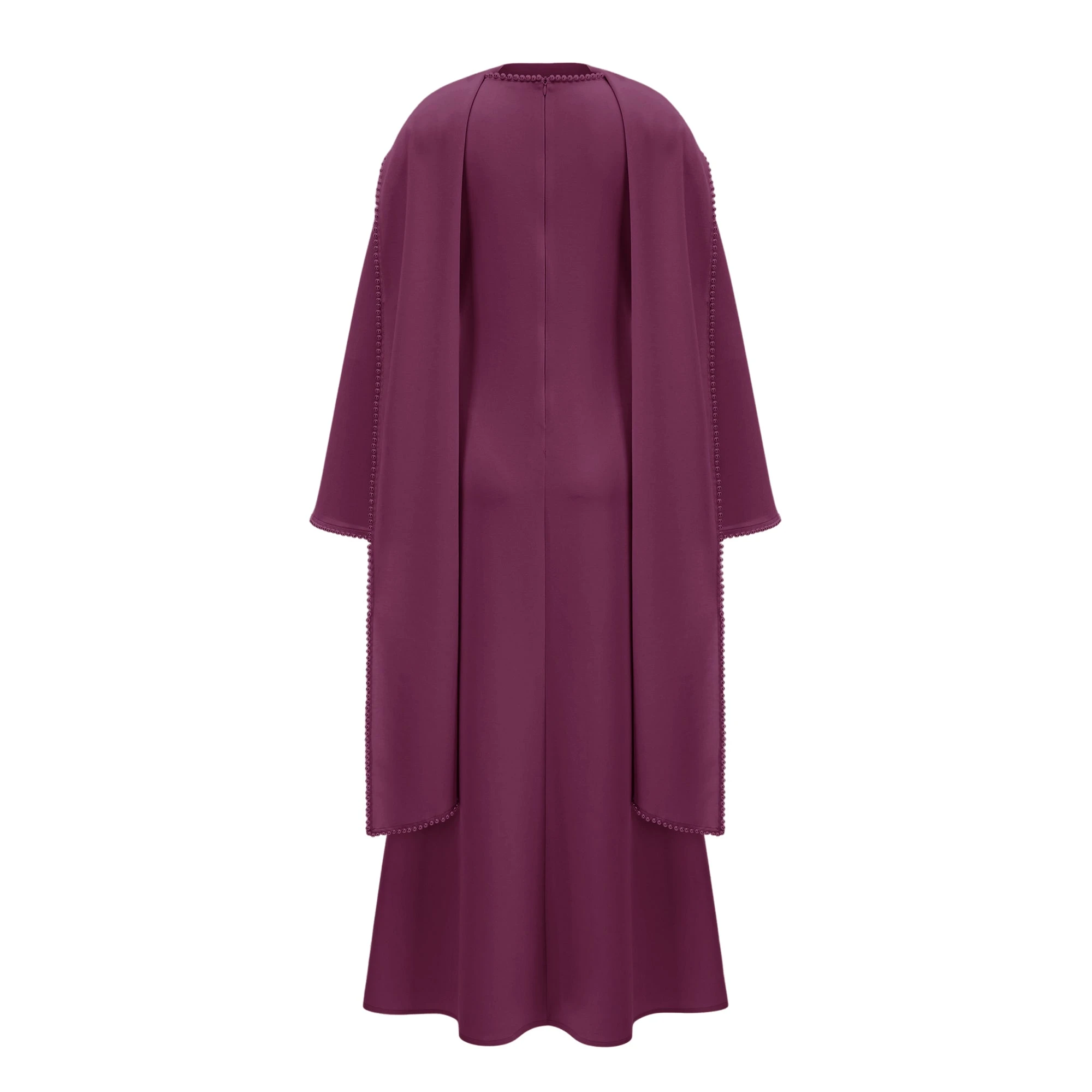 Pearl Trim Shawl Detail Maxi Dress