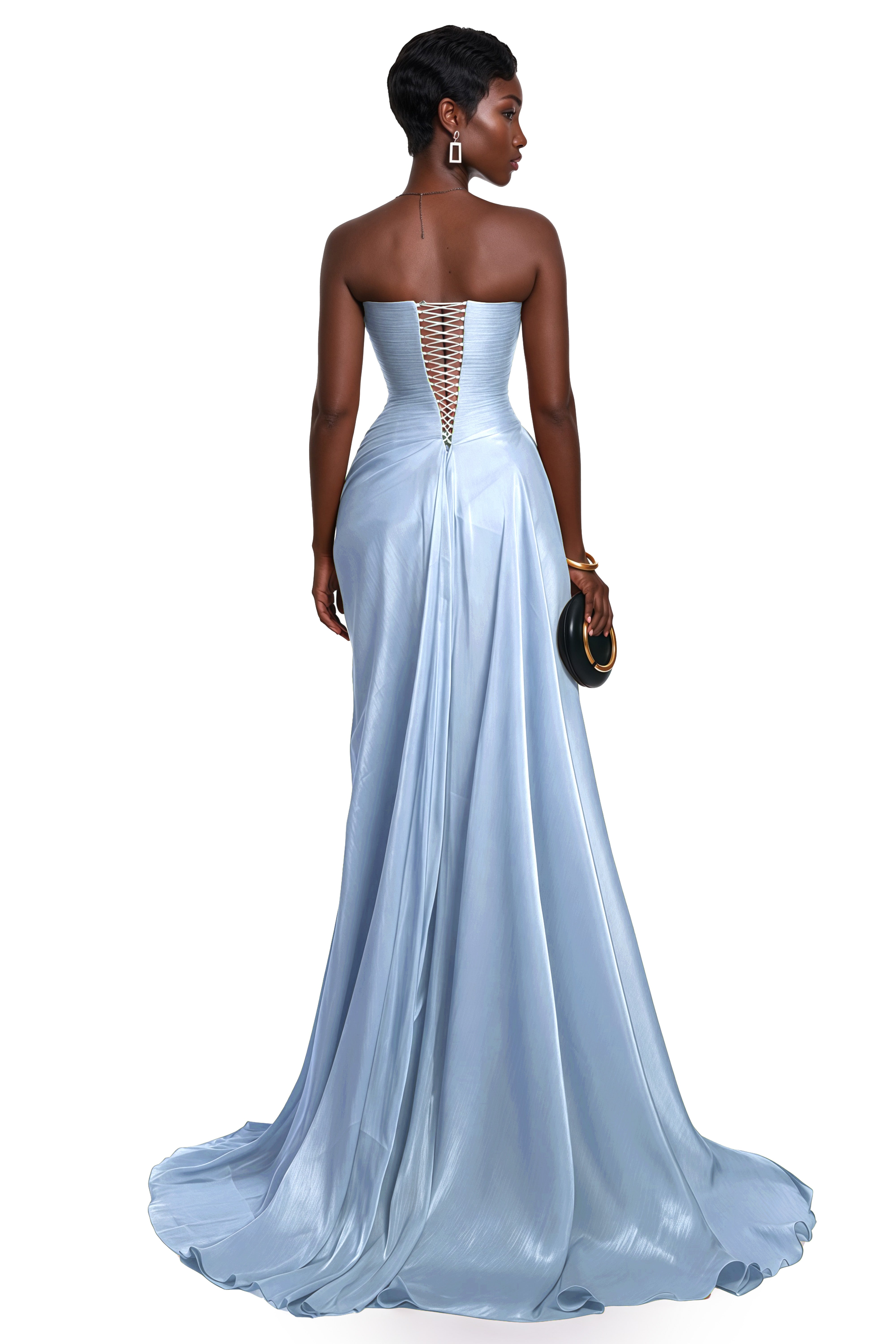 bethany asymmetrical ruched maxi dress Querubina Blue – Miss Rosier Embroidery