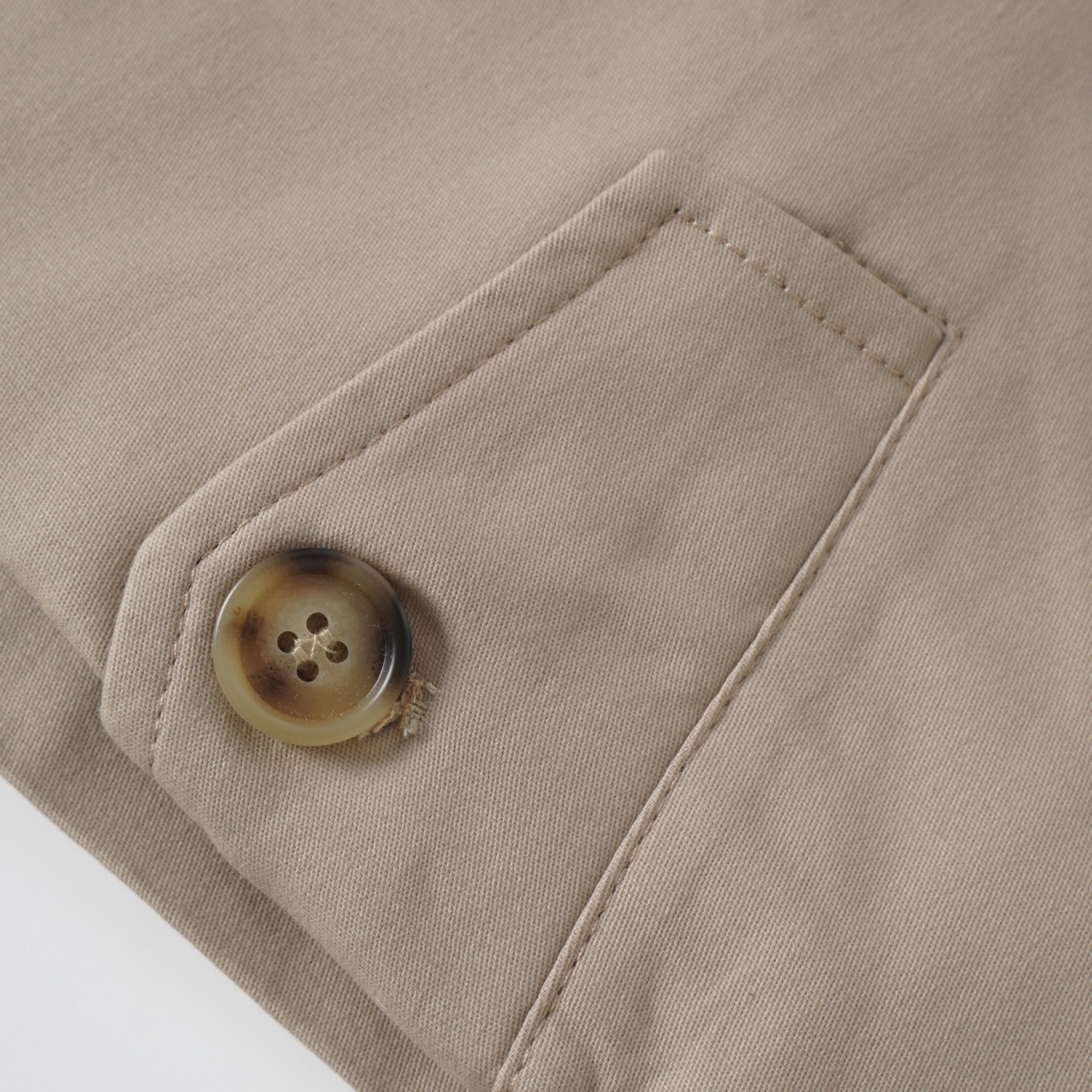 Sandra Khaki Double-Breasted Short Trench Coat