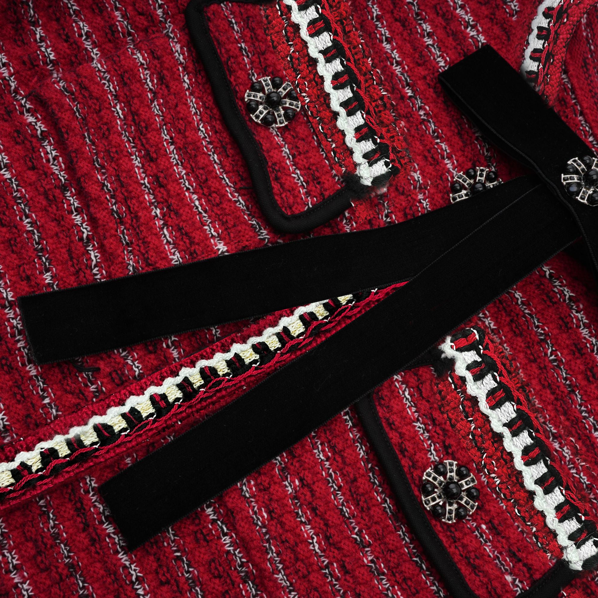 Faustine bow-detailed knit mini dress