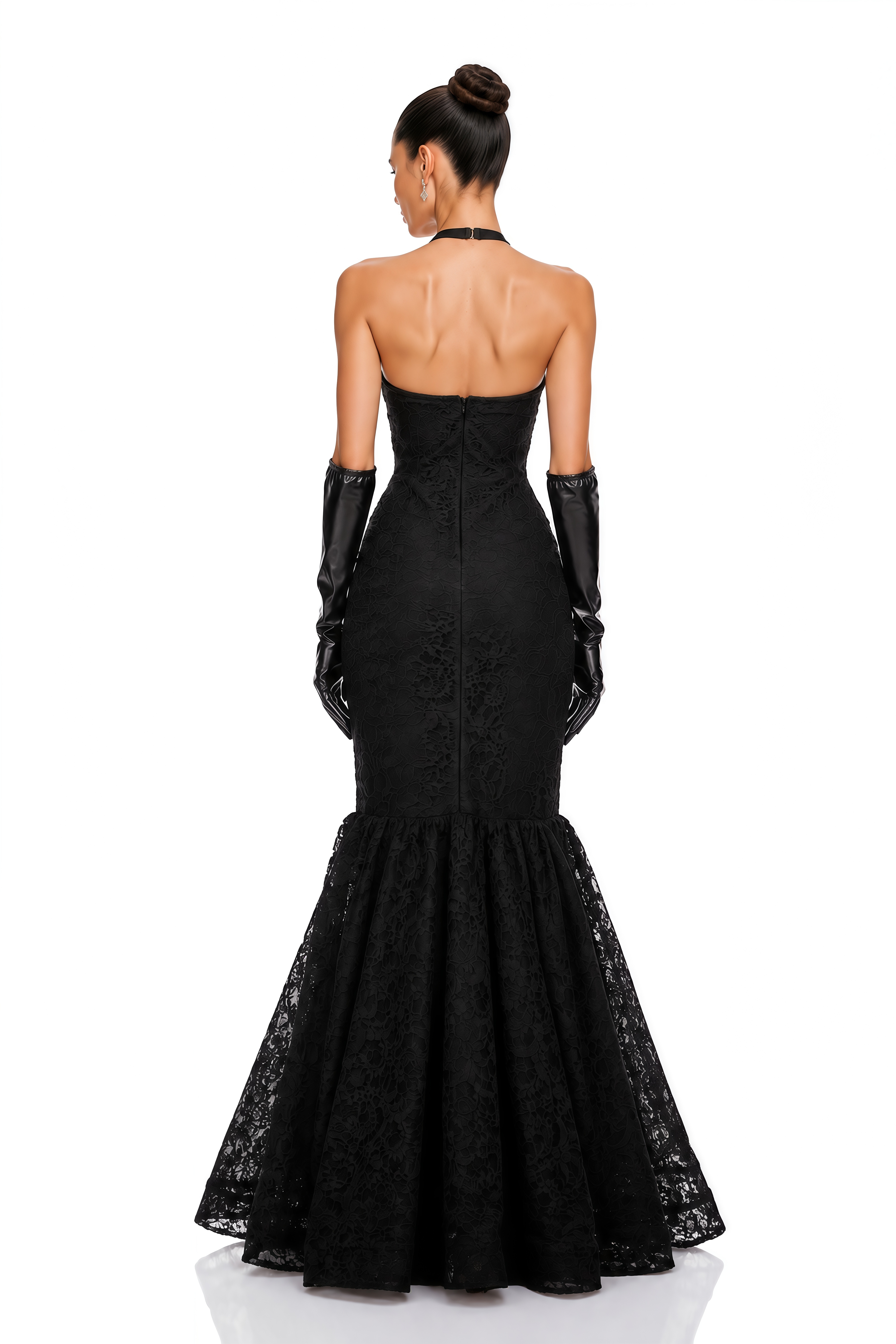 Letiția Black Halterneck Mermaid Maxi Dress