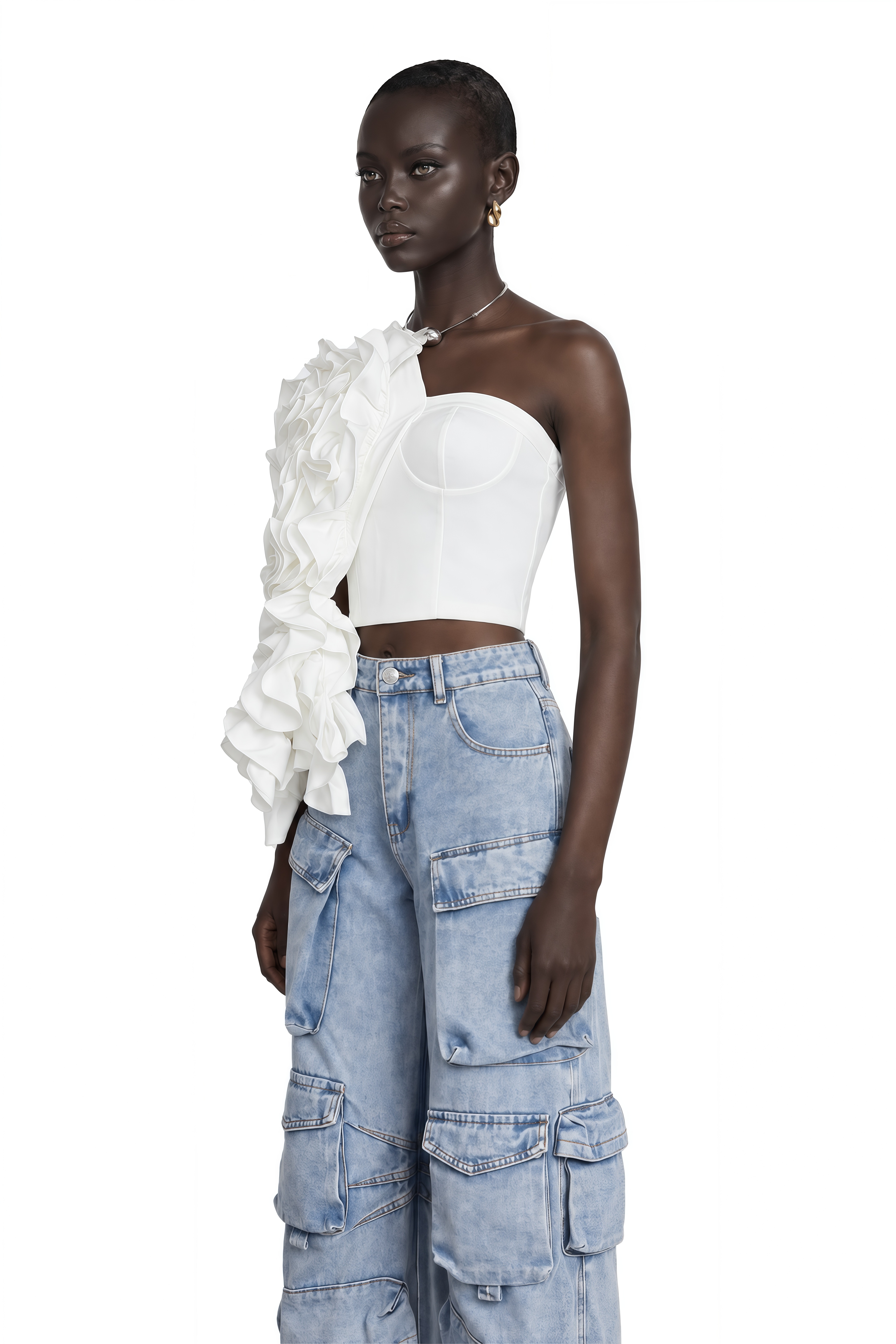 Lucie White Floral-Applique Top