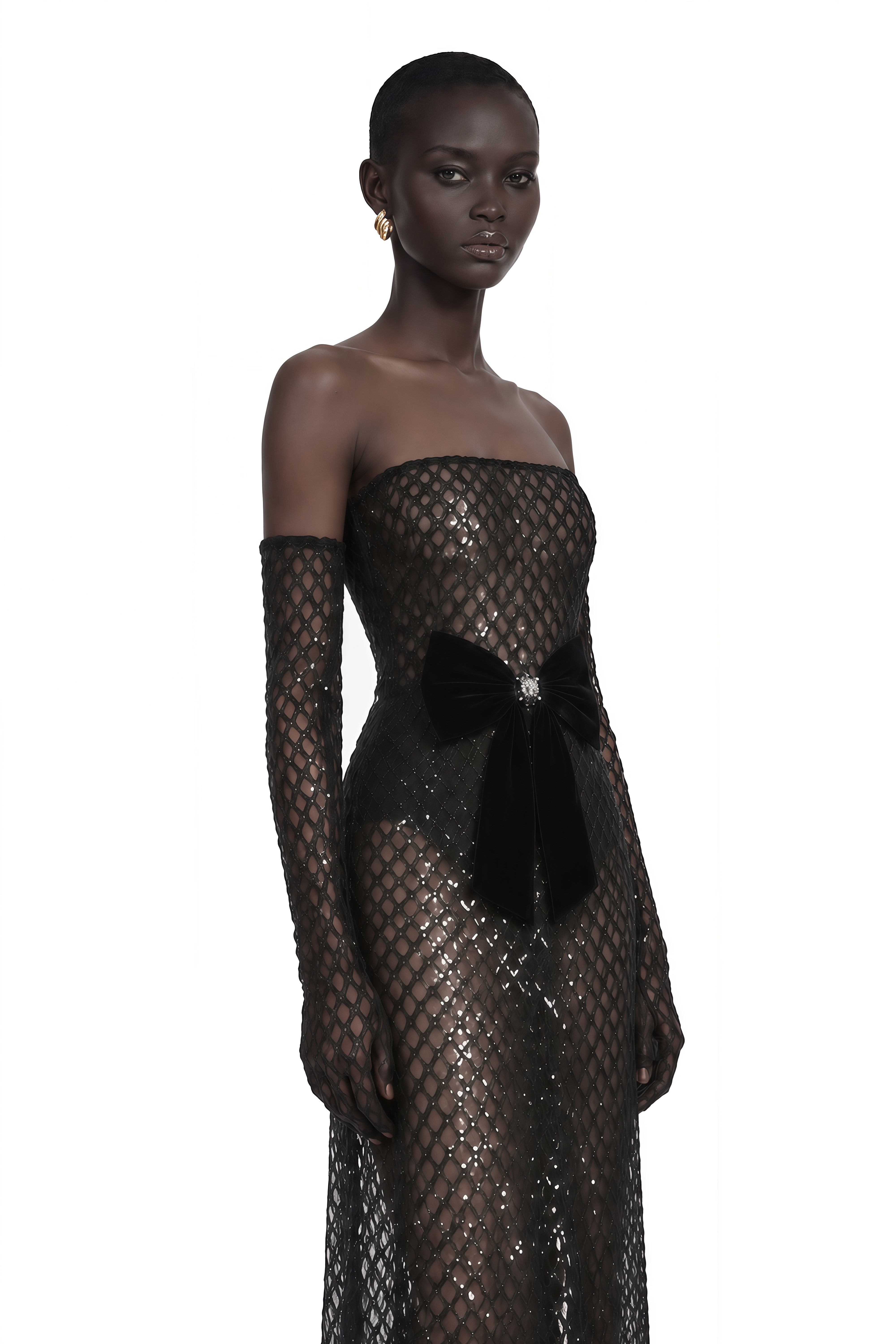 Josie Black Maxi Dress with Bow Detail