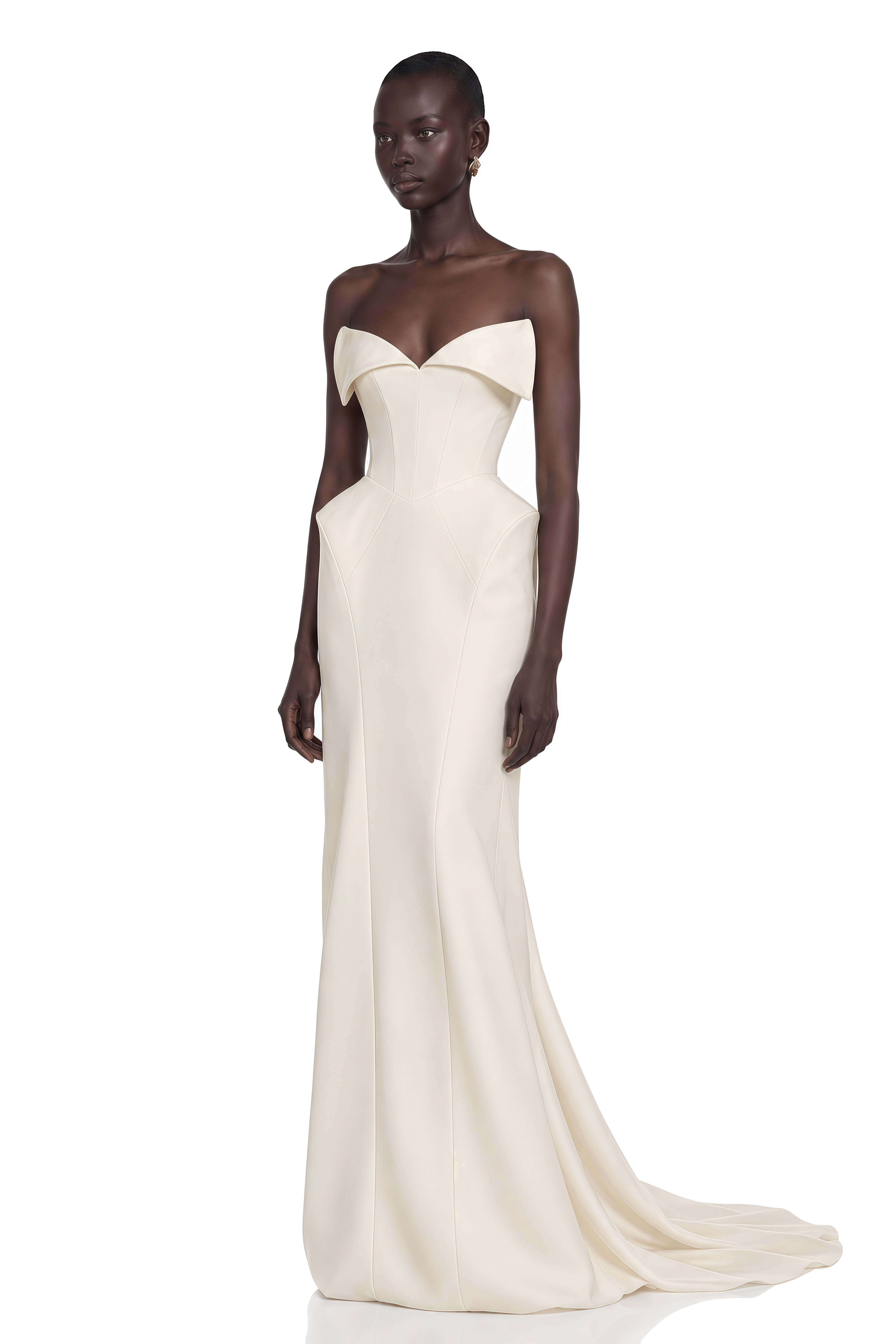 Alba White Barrel Waist Corset Maxi Dress