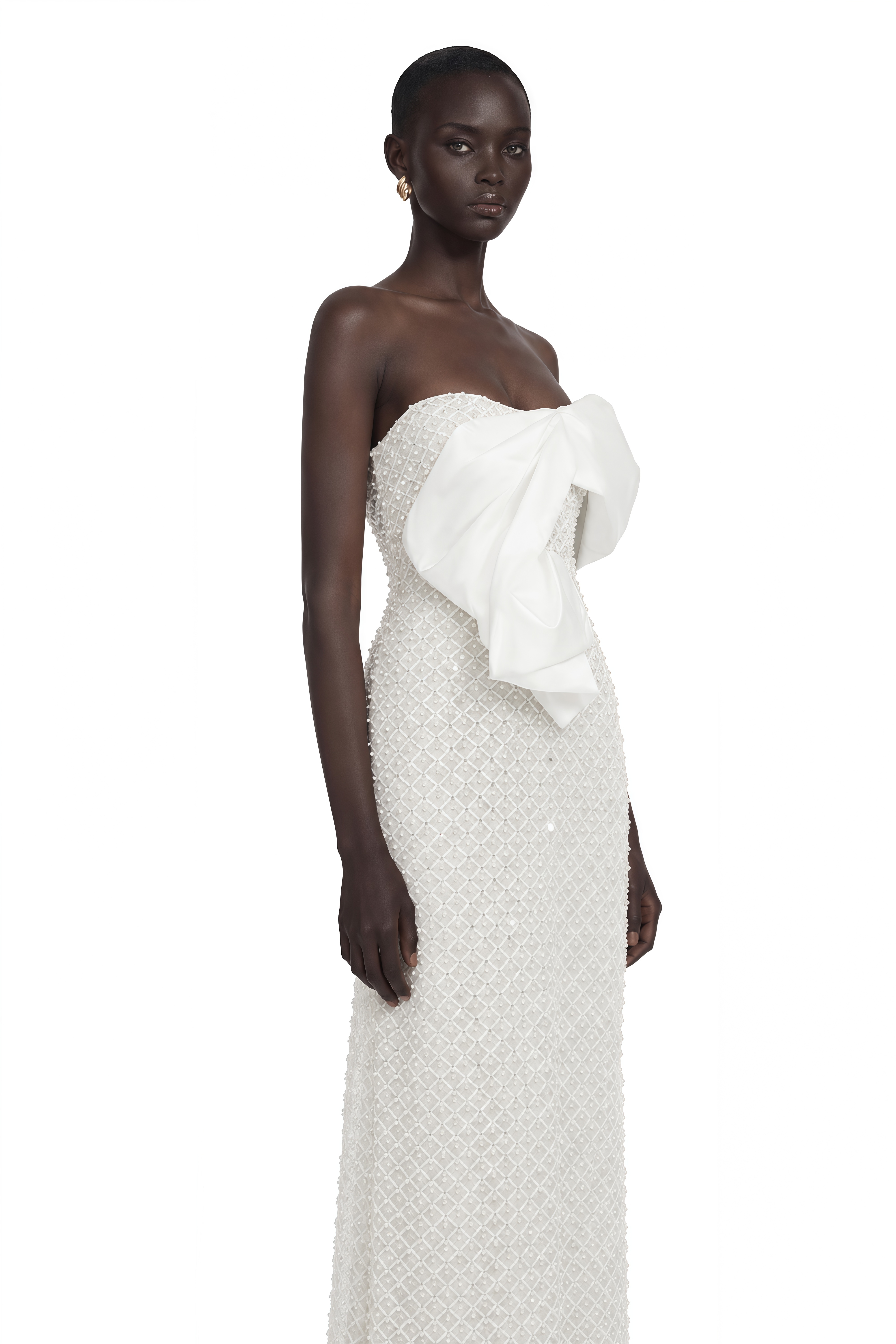 Maura Faux-Pearl Off-Shoulder Dress