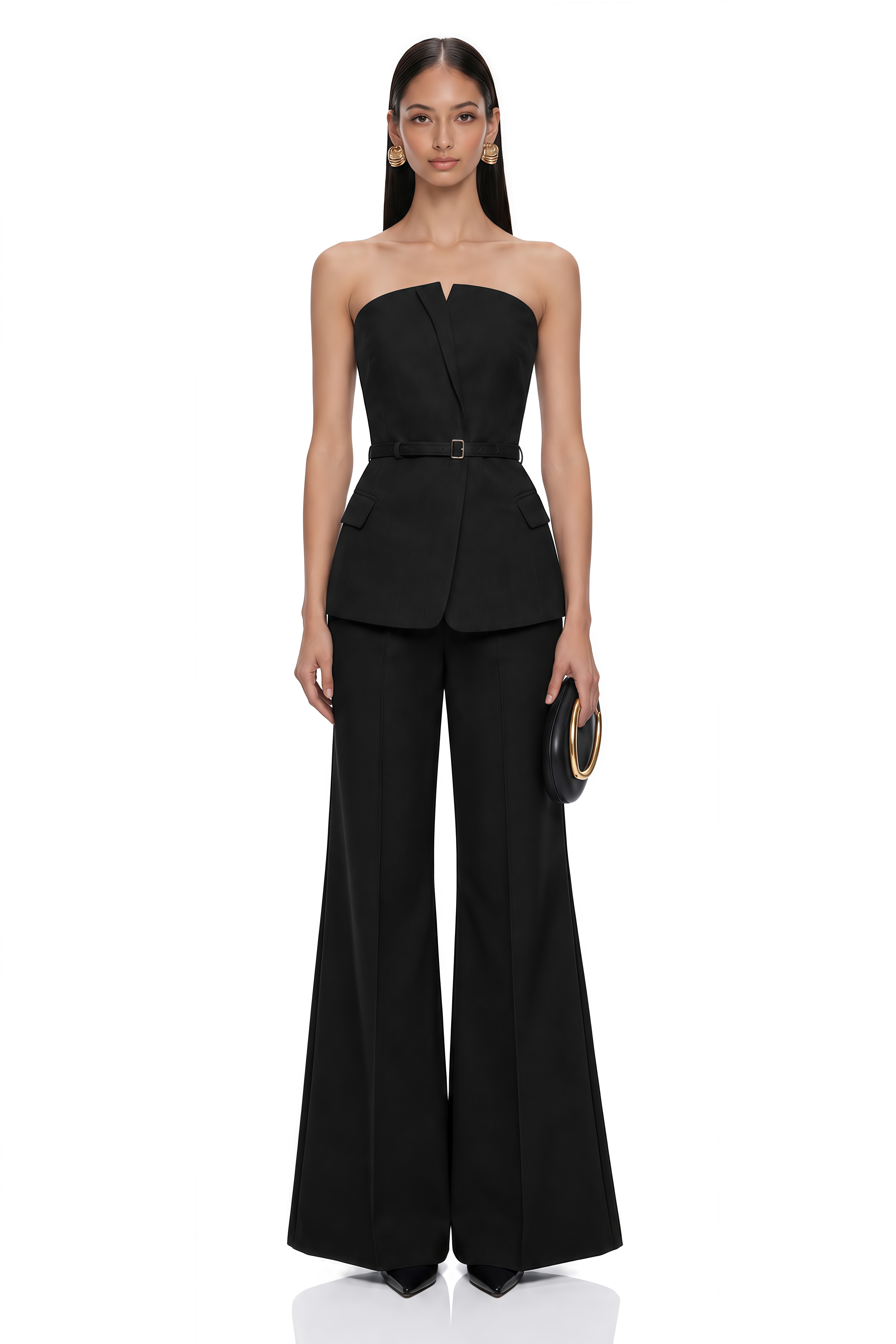 Amber Black Off Shoulder Top & Trouser Set
