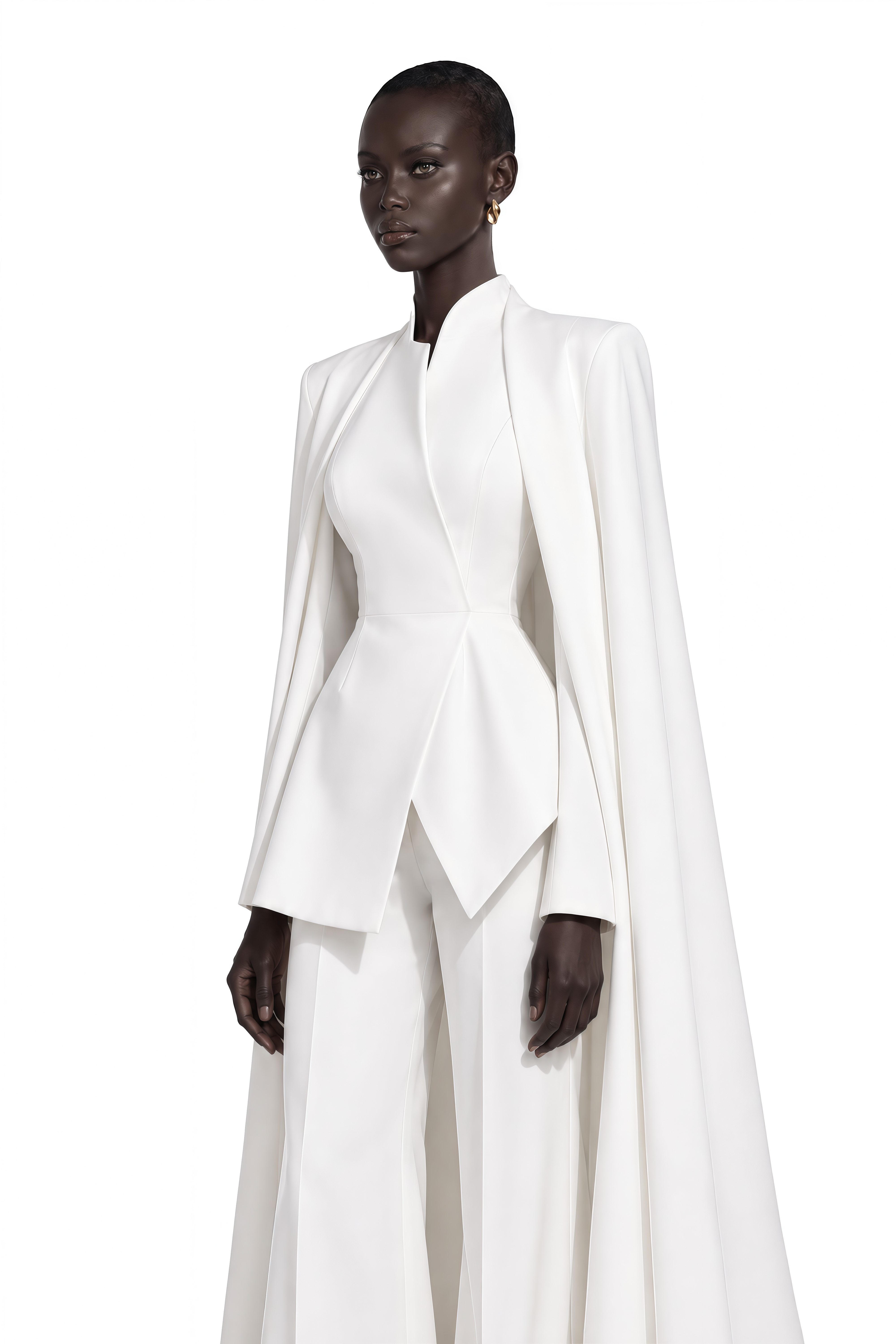 Vigdis White Cape Design Blazer & Trousers