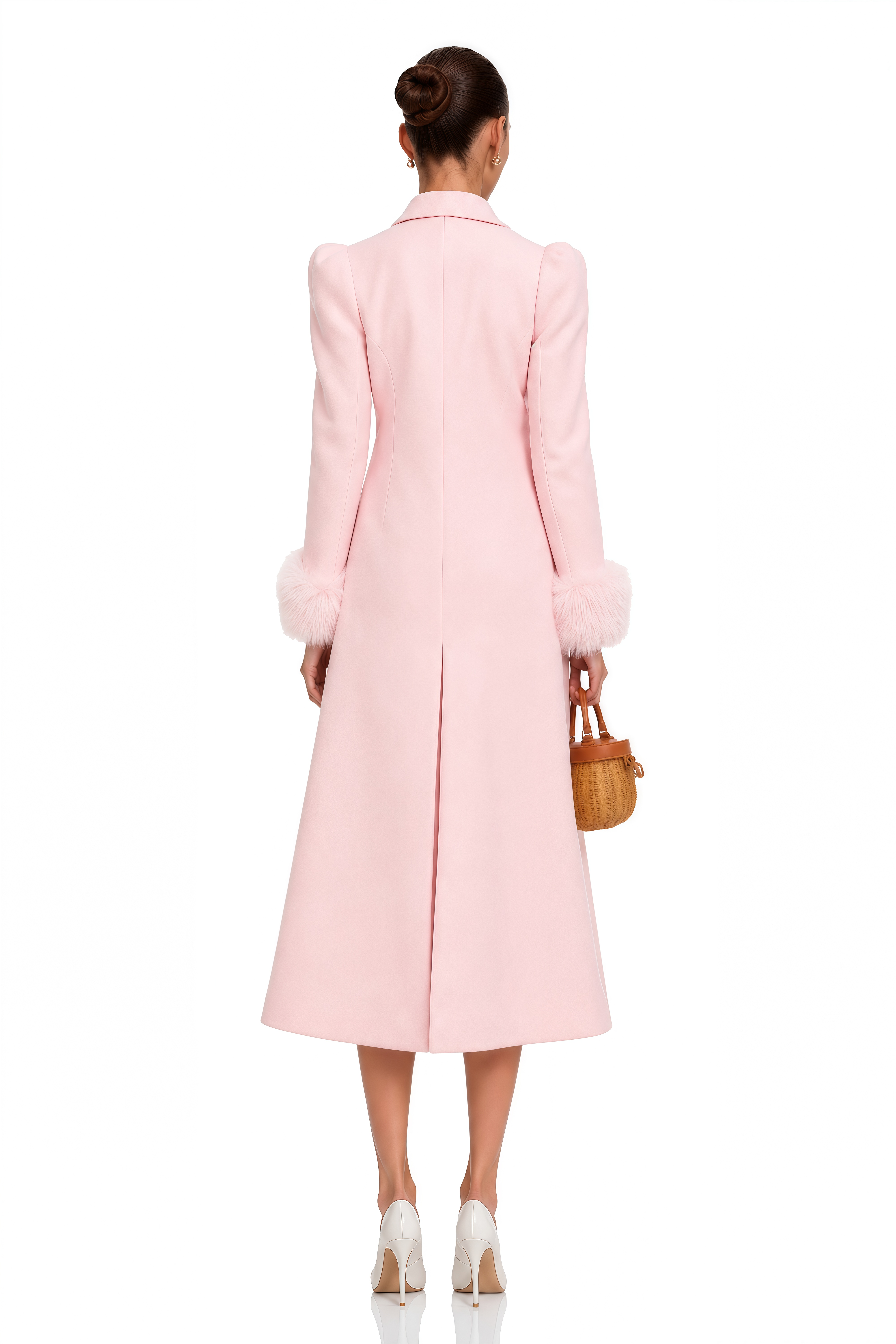 Louisette Pink Faux-Fur Overcoat