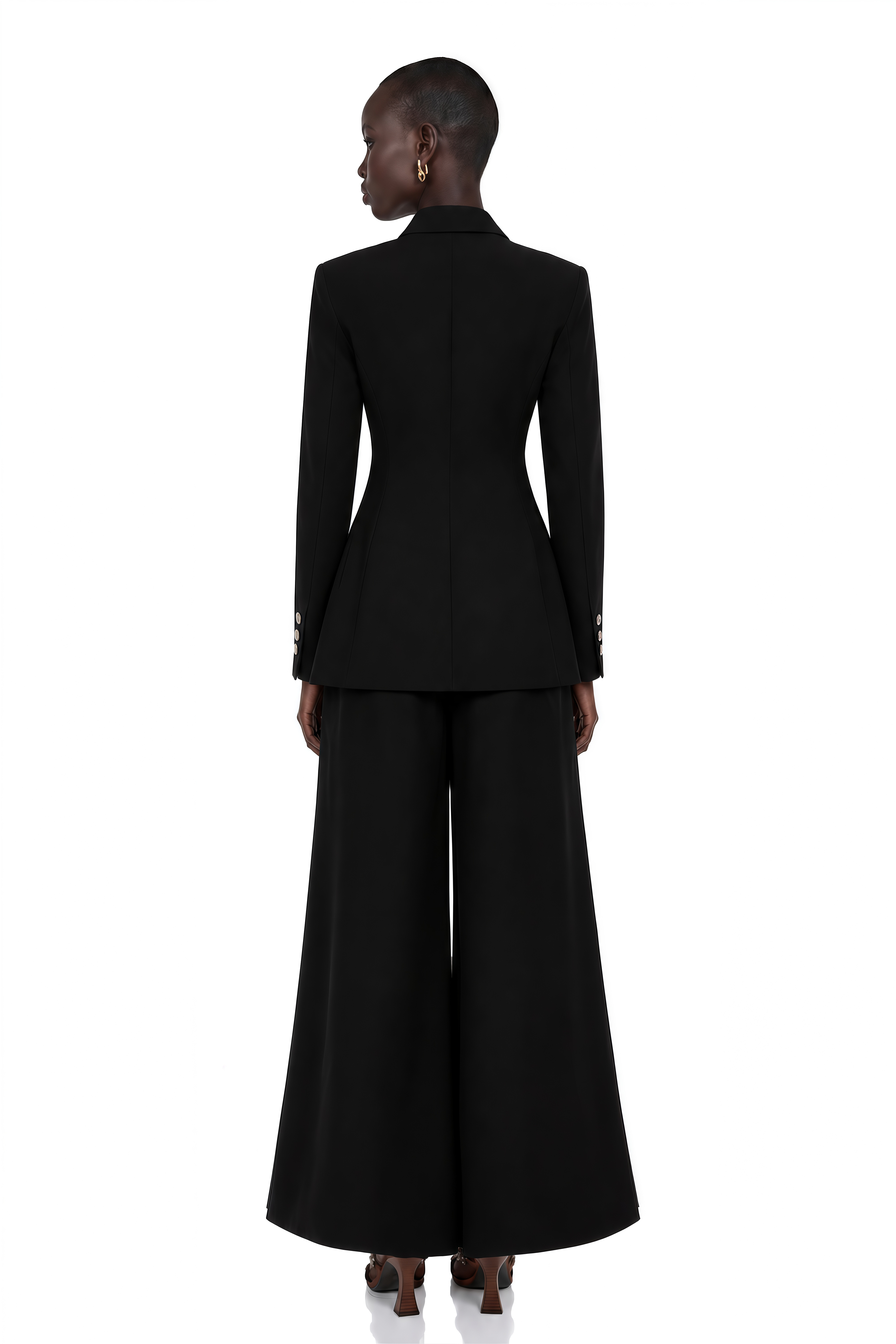 Jasmine Black Belted Wrap Blazer with Tie