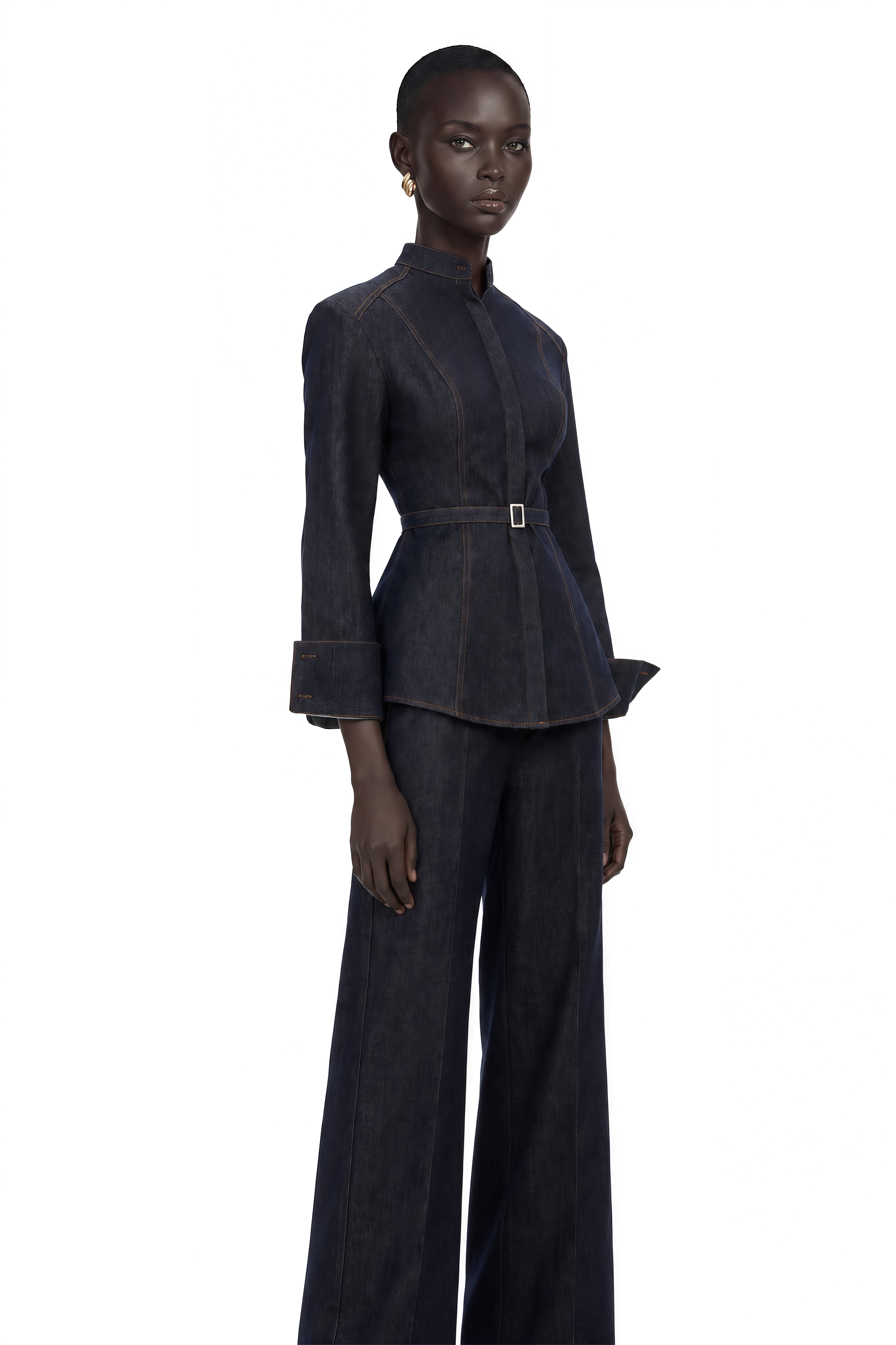 Thaddeus Blue Belted Blazer & Trousers Set